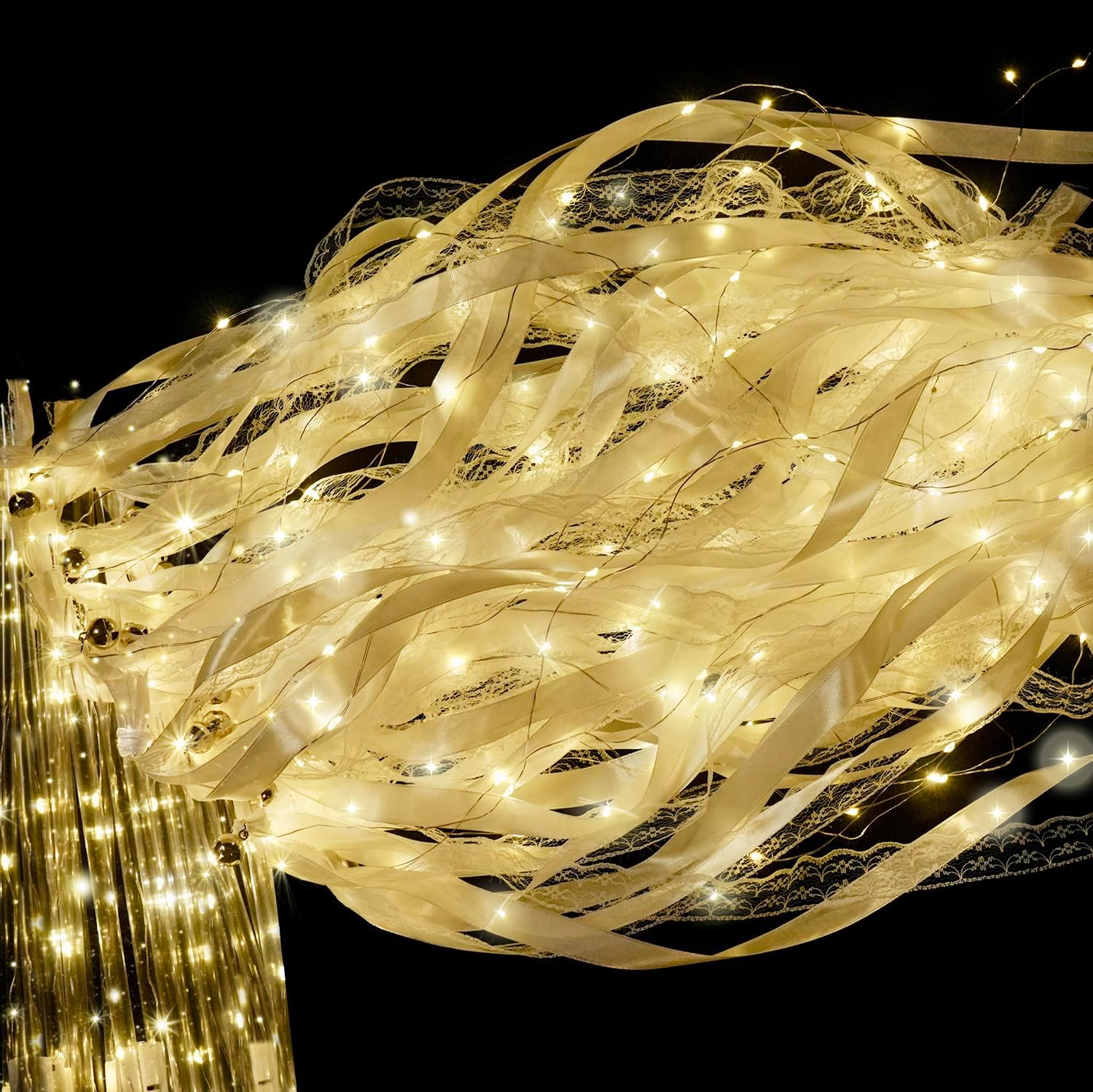 TIMECOSY 48pcs LED Wedding Sparklers with Bells
