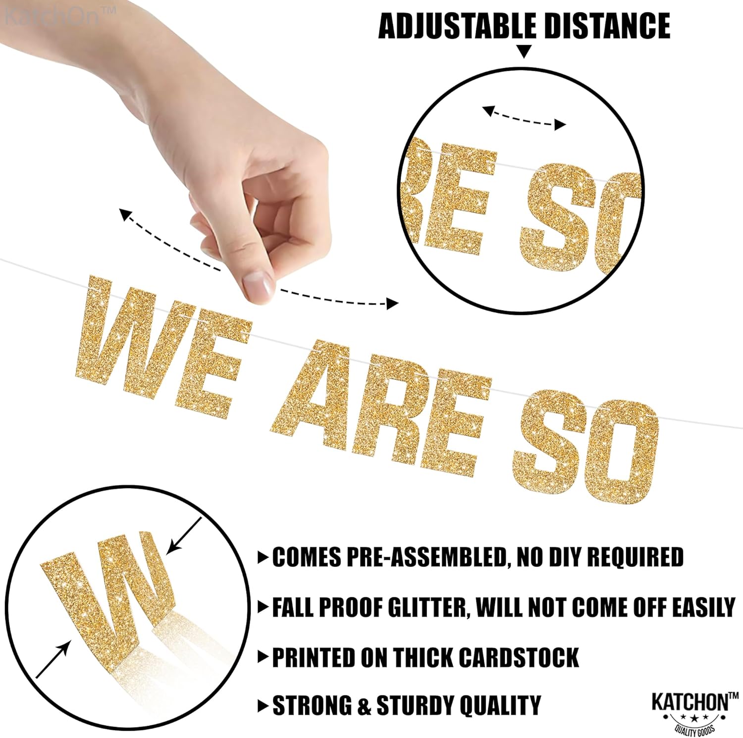 KatchOn Glitter Gold We Are So Proud of You Banner 10 Feet