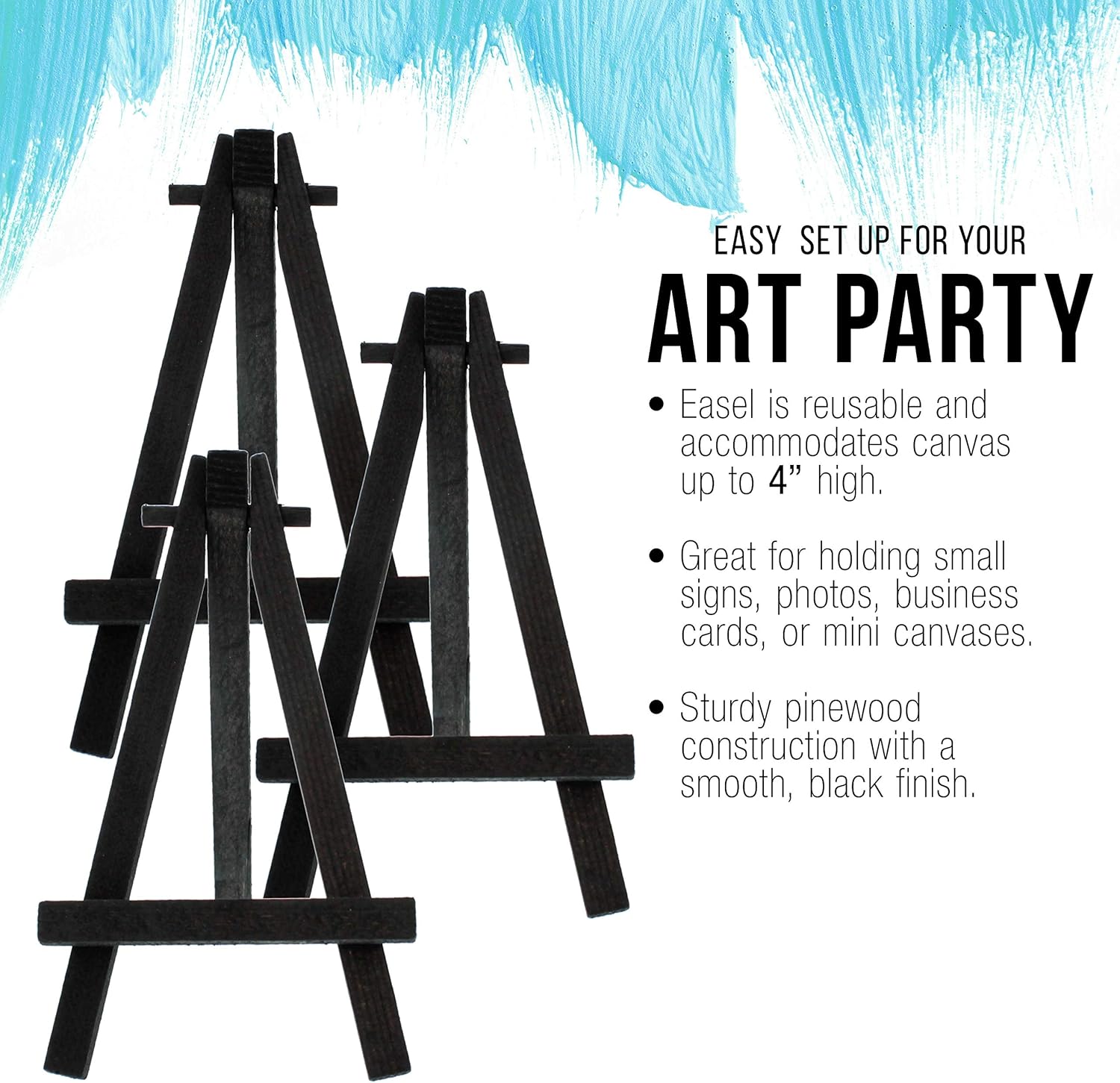 US Art Supply 5 Inch Mini Easel 12 Pack Black