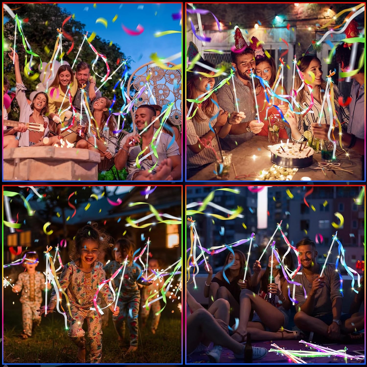 42 PCS LED Fairy Wands with Bells for Wedding and Party