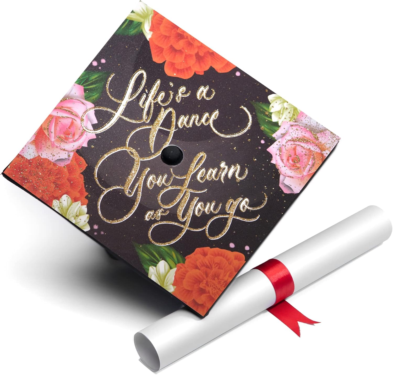 Once Upon A Time Graduation Cap Topper with Flowers