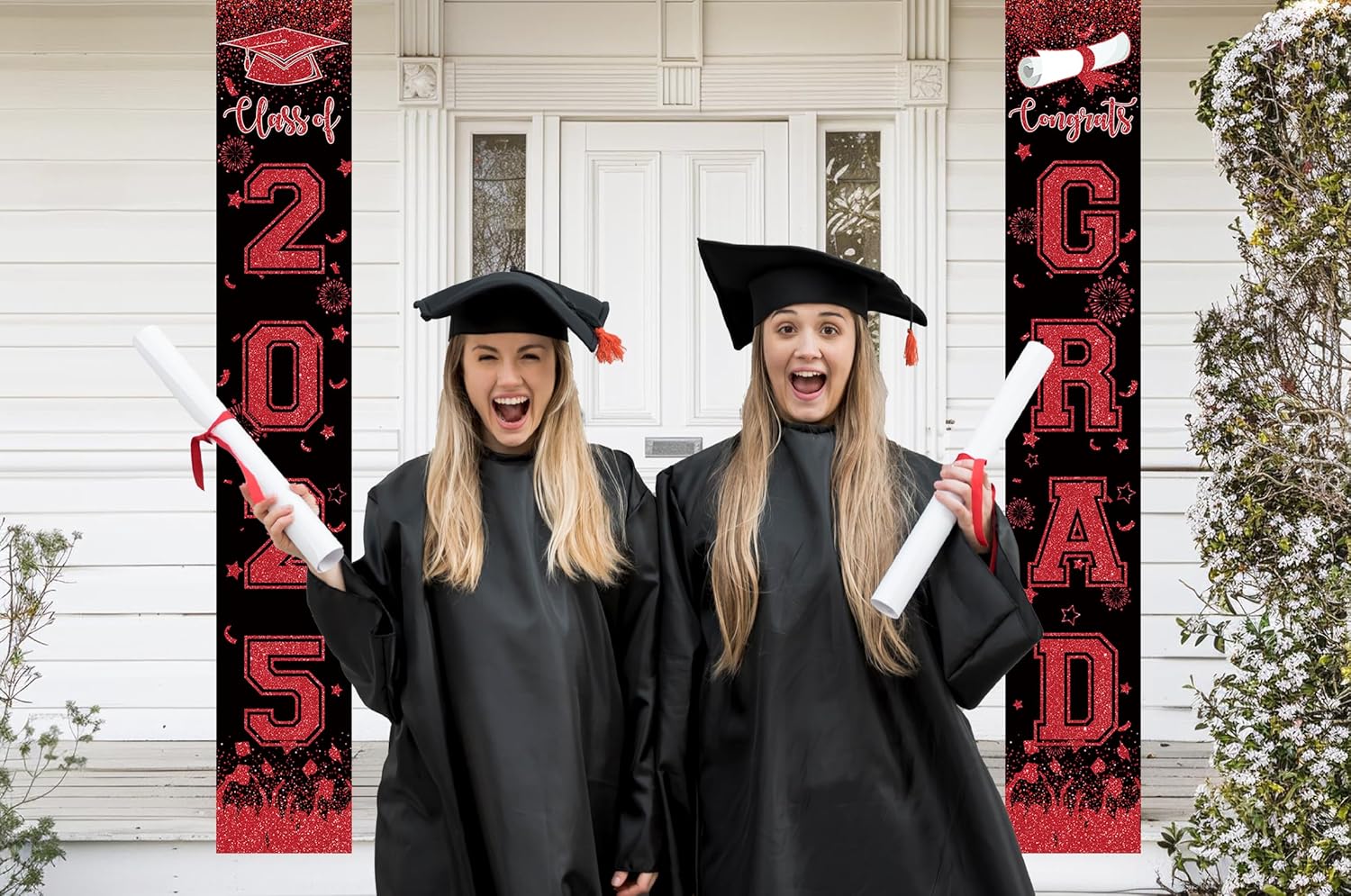 Red and Black Graduation Banner Class of 2025