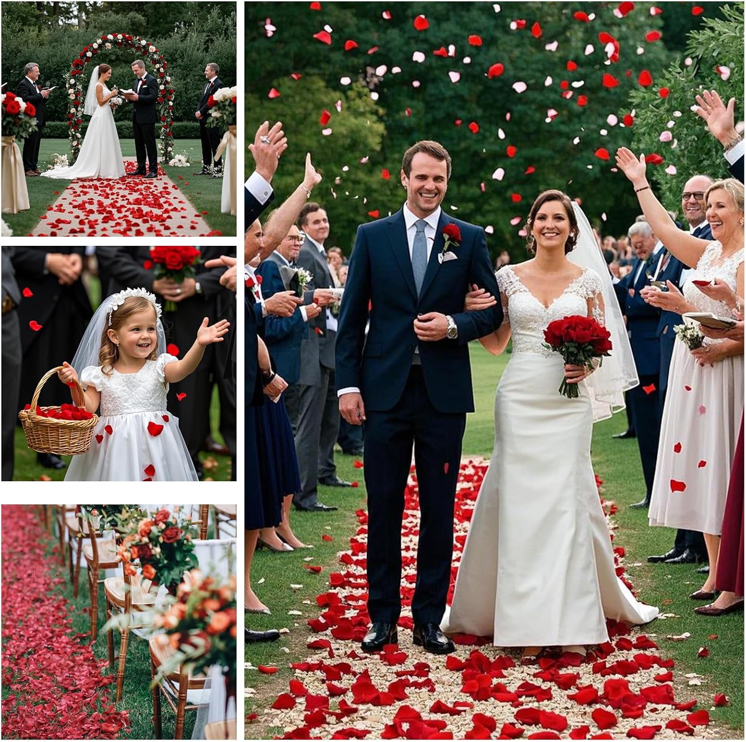 340PCS Real Red Rose Petals Dried Confetti