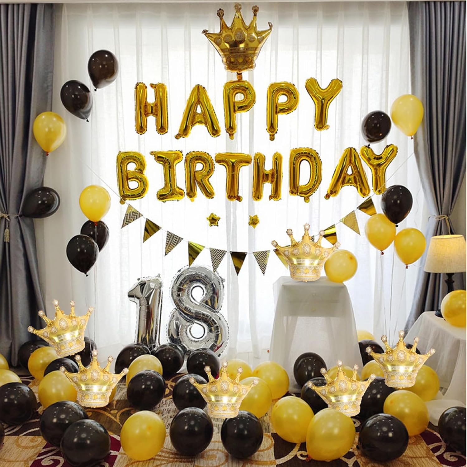 20Pcs Mini Crown Foil Balloons Gold Party Decorations