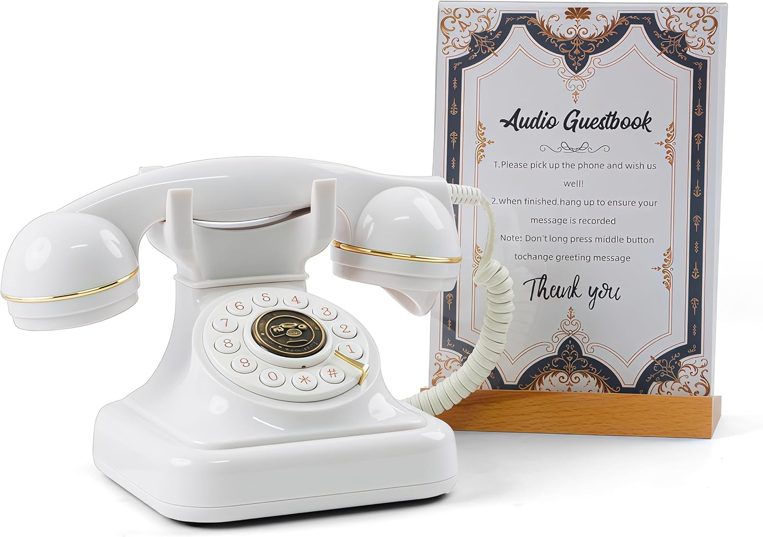RetroVox Audio Guest Book Wedding Phone Guestbook with Voicemail