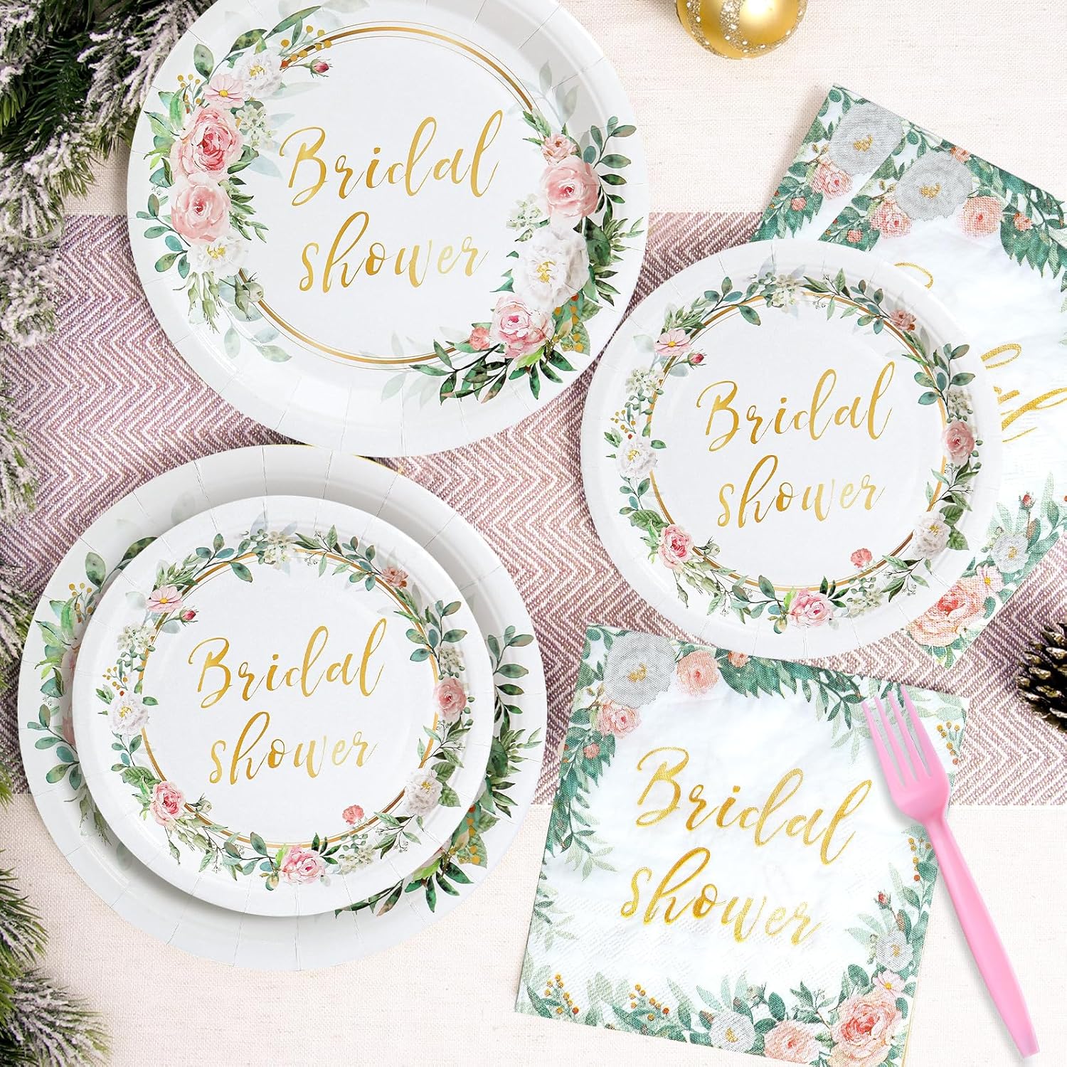 Qifu Bridal Shower Tableware Set for 24 Guests
