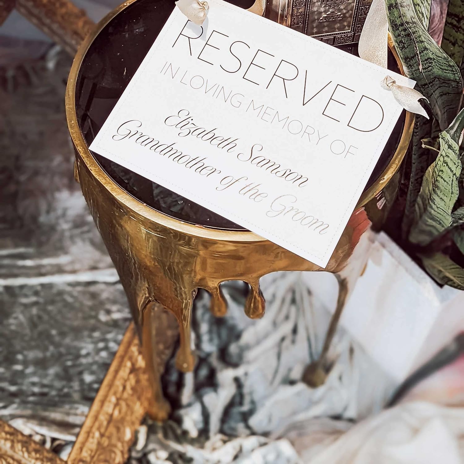 Personalized Wedding Memorial Sign Ceremony Chair Banner Custom Simple