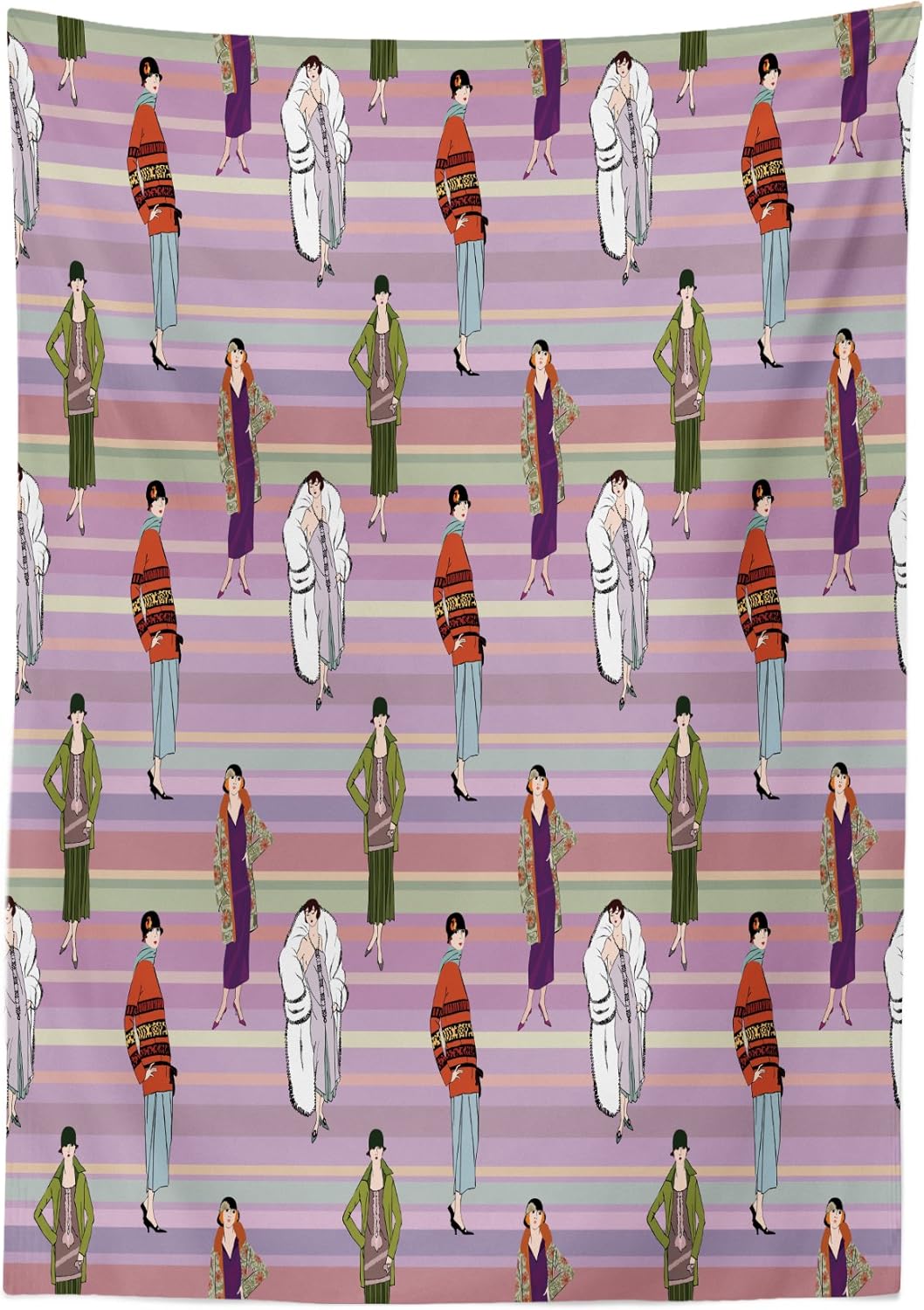 Lunarable Colorful Outdoor Tablecloth 58x104