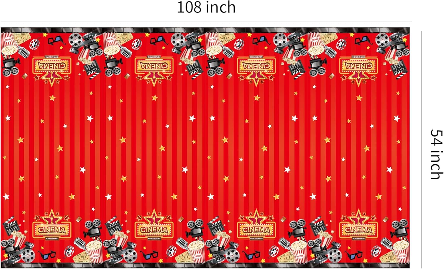 Movie Night Party Tablecloths 3 Pack 54in x 108in