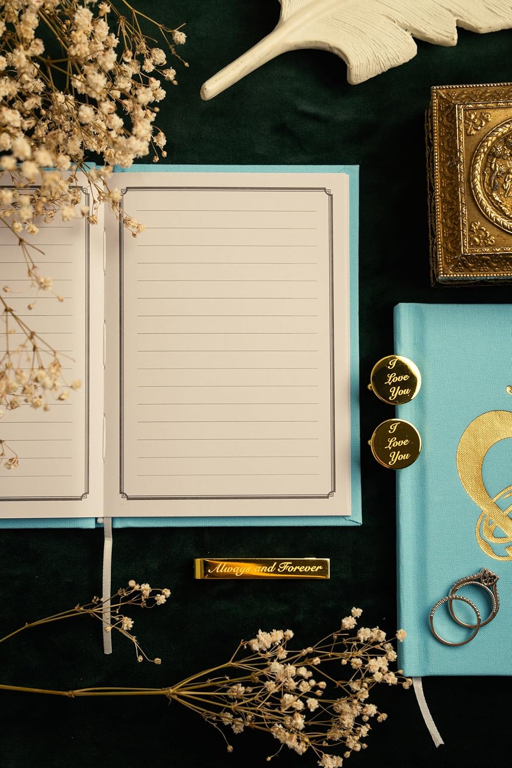 IMPRESS Vow Books His and Hers Wedding Linen Foil Stamped