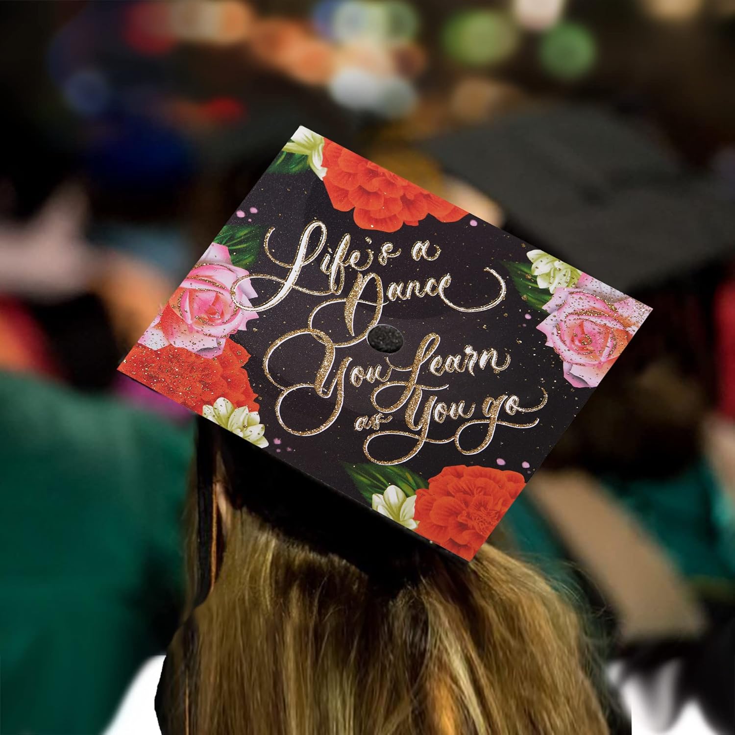 Once Upon A Time Graduation Cap Topper with Flowers
