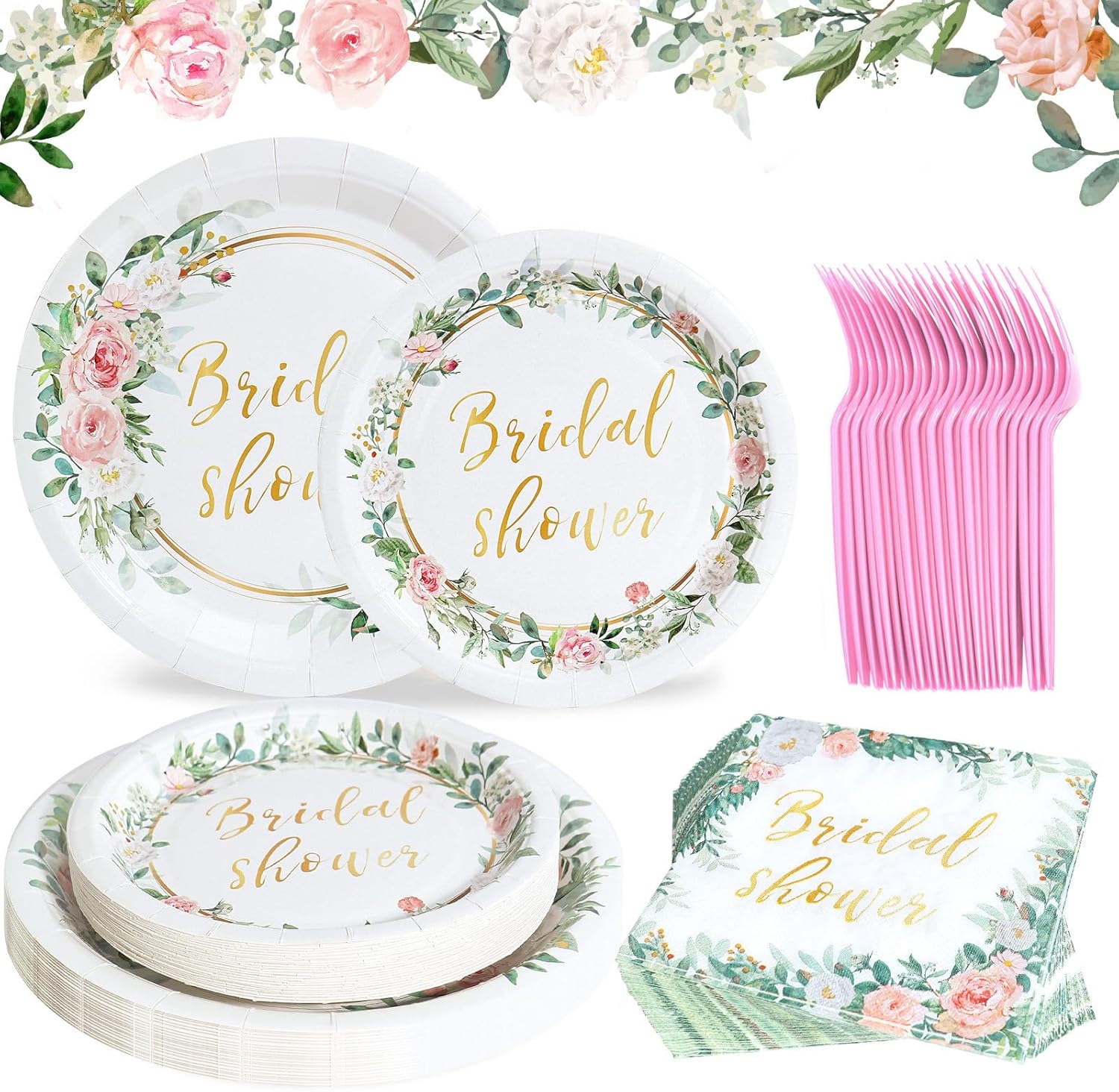 Qifu Bridal Shower Tableware Set for 24 Guests