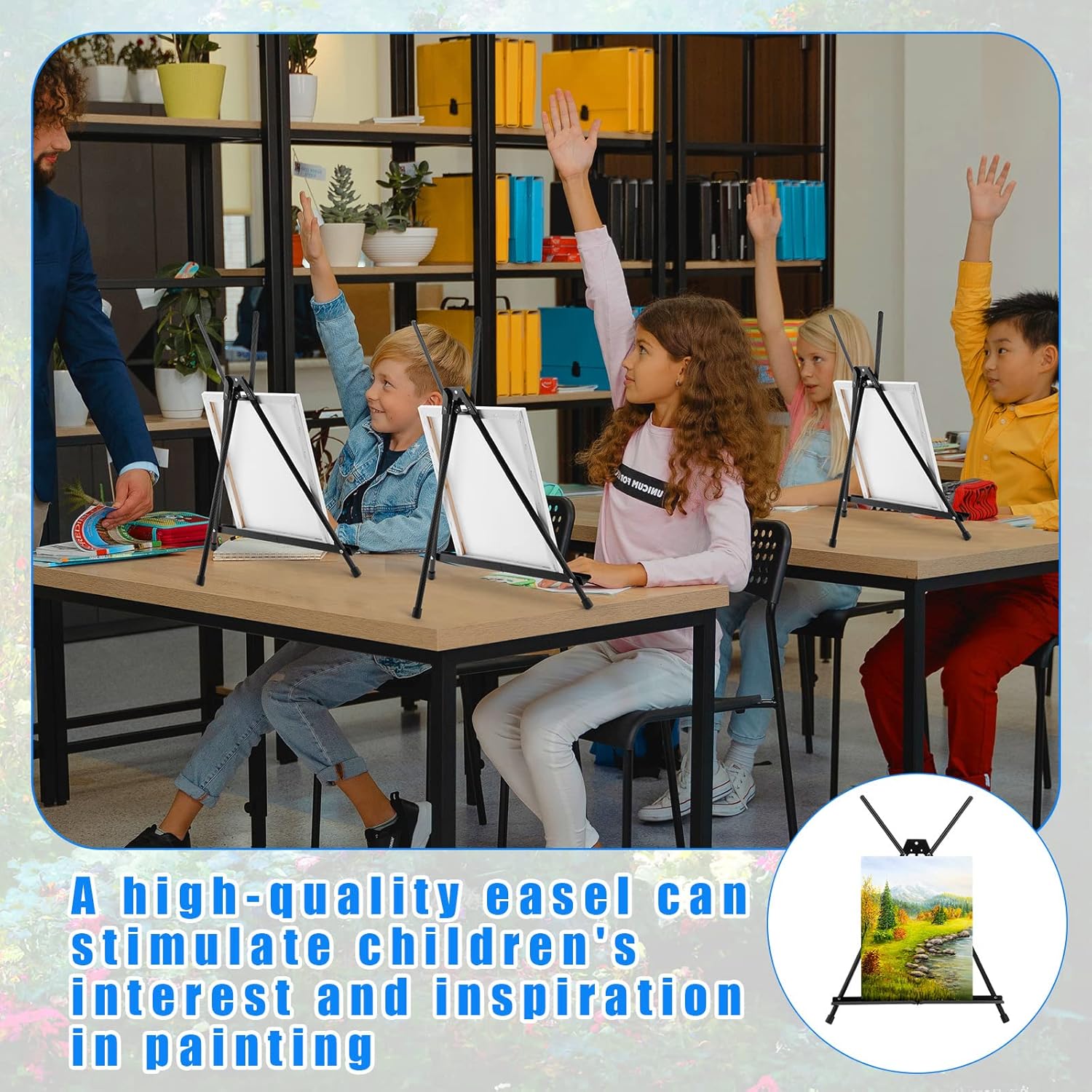Xinnun 24 Pack Adjustable Aluminum Easels Stand