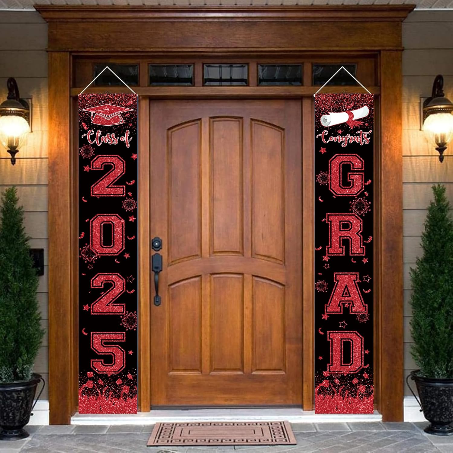 Red and Black Graduation Banner Class of 2025