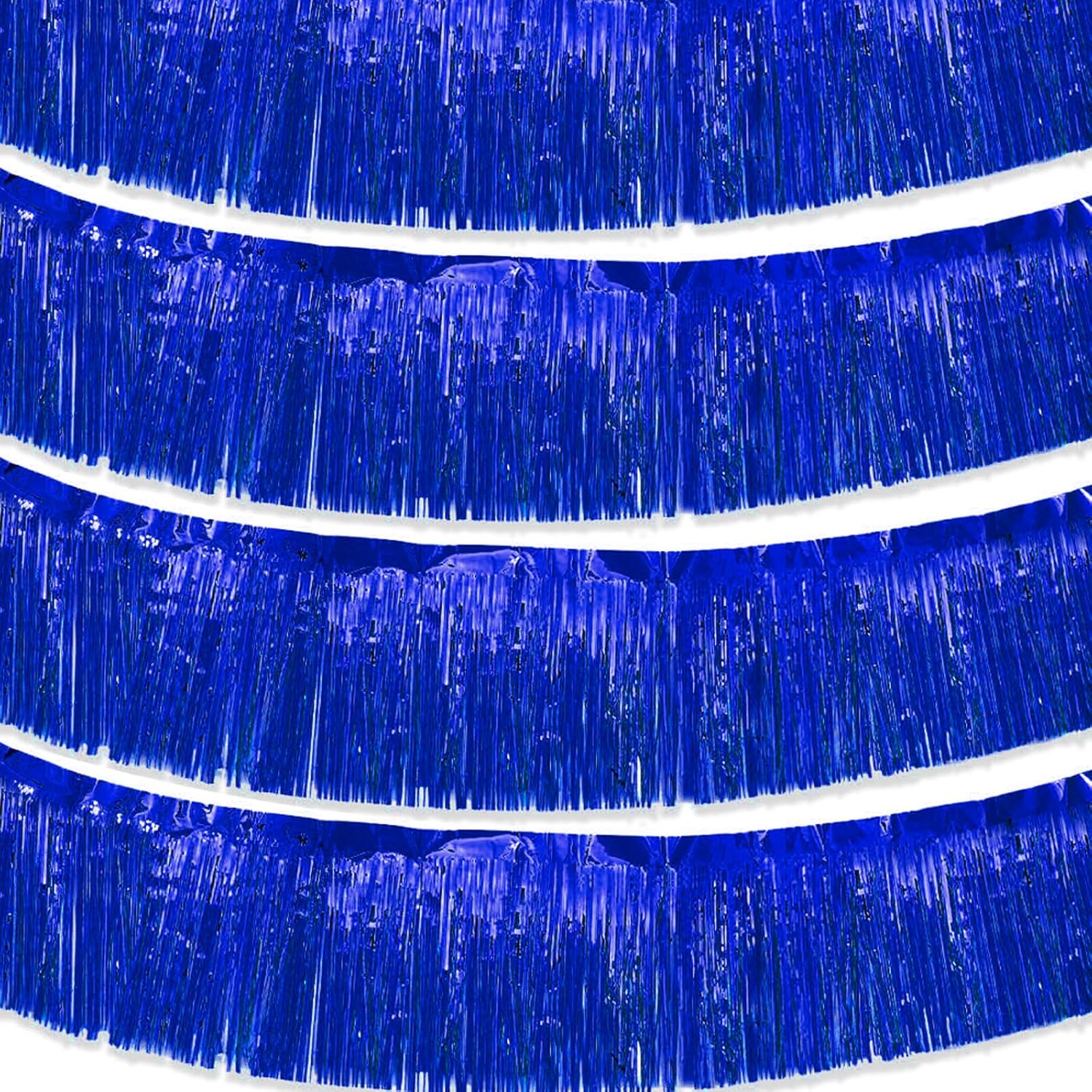 Blue Parade Float Fringe Tinsel Streamers Banners 4 Pack