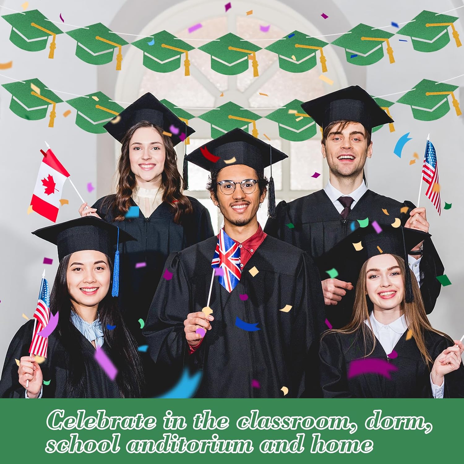 2025 Graduation Class Banner with Tassel Green