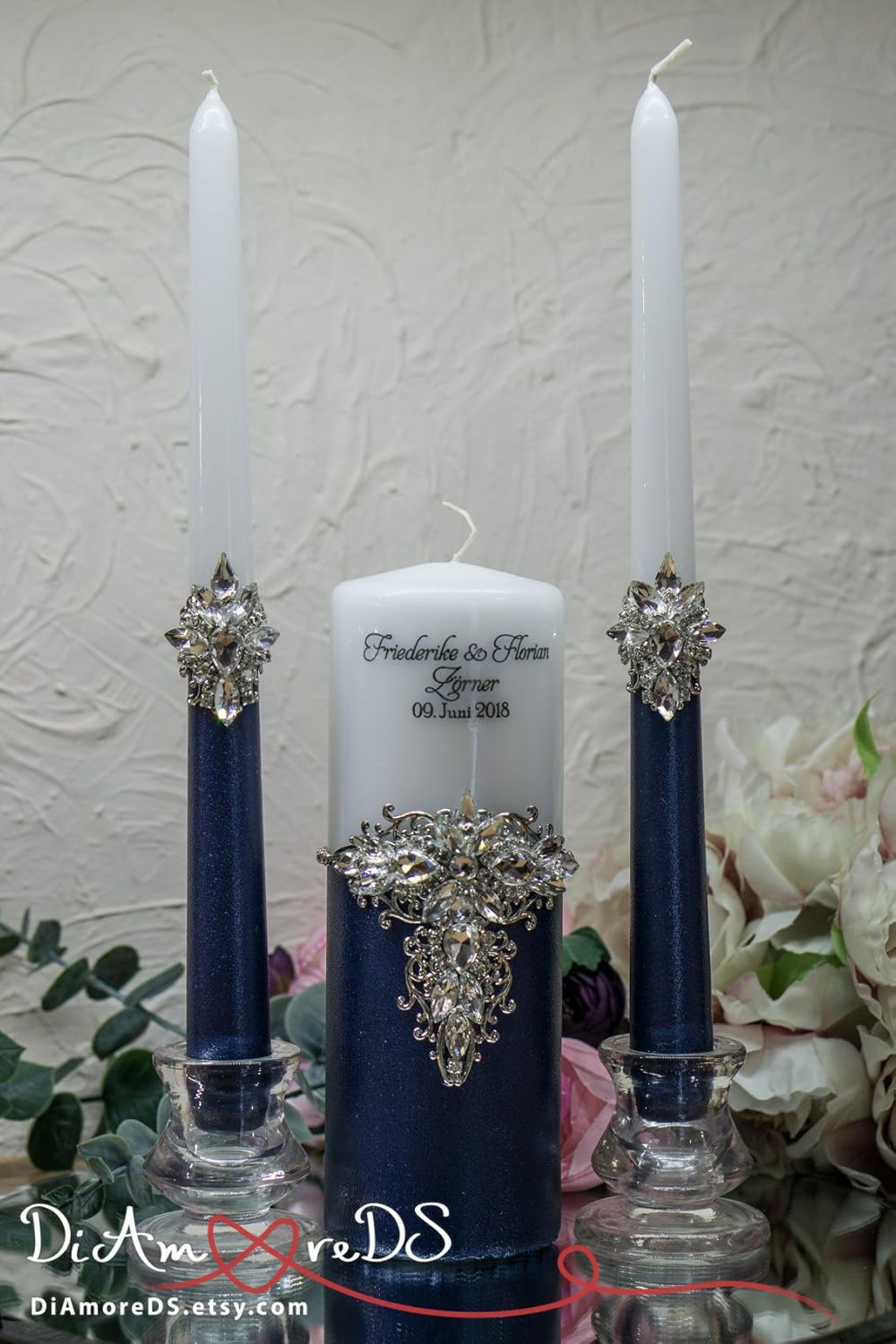 Personalized Unity Candle Set for Wedding
