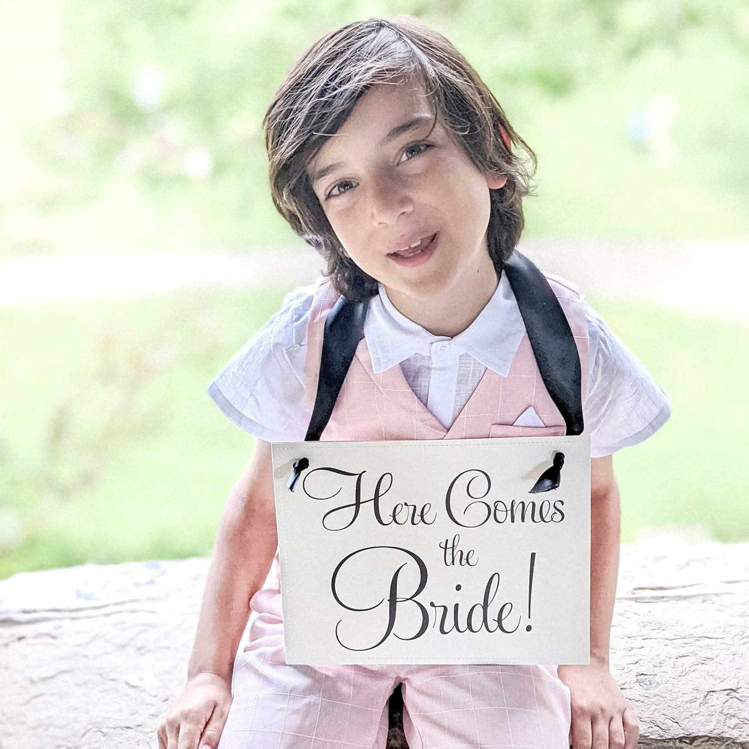 Ritzy Rose Ring Bearer Wedding Sign with Flower Girl Banner 1