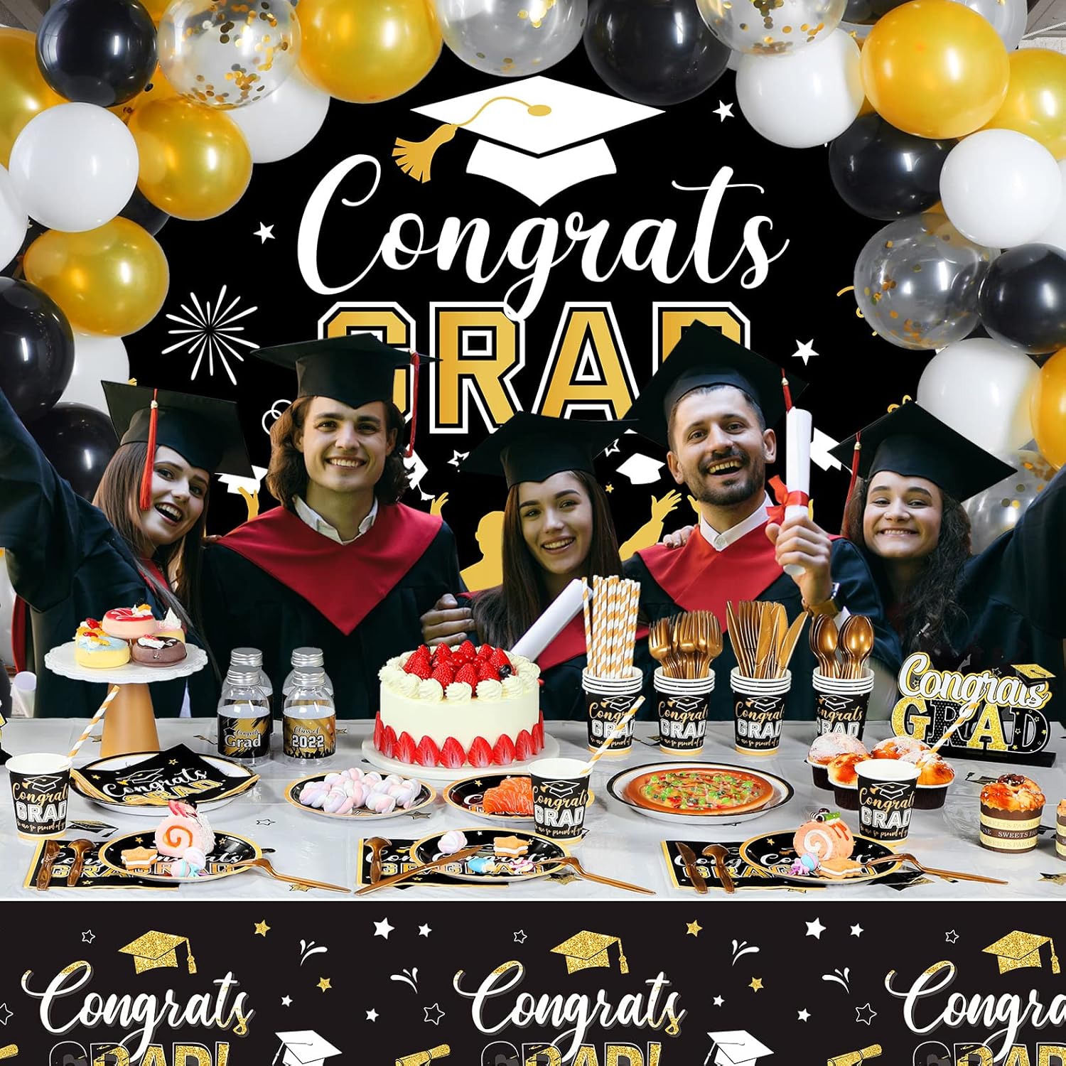 Tatuo 277 Pcs Graduation Party Supplies Kit 2025