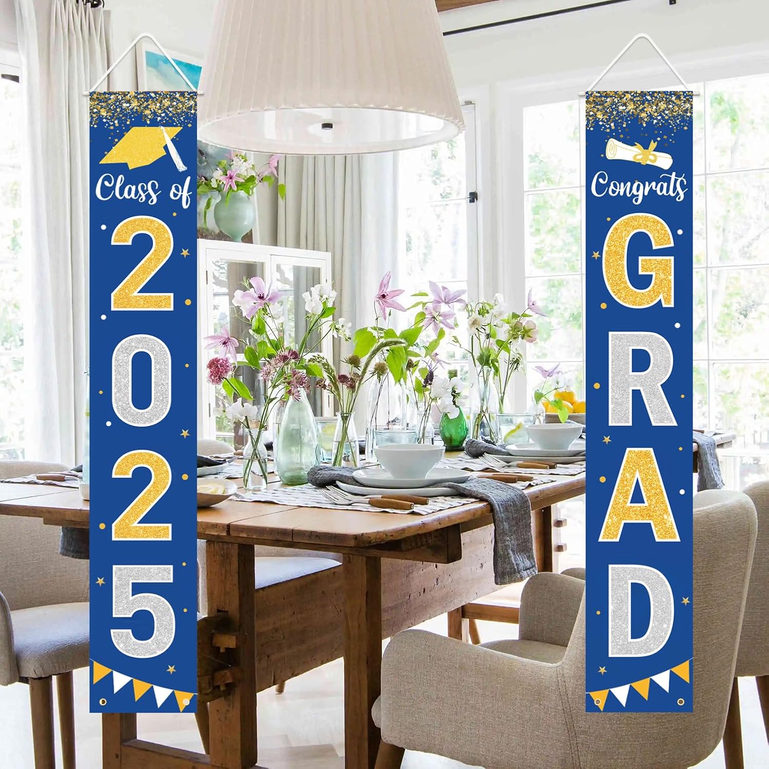 Class of 2025 Graduation Banner Blue Welcome Sign