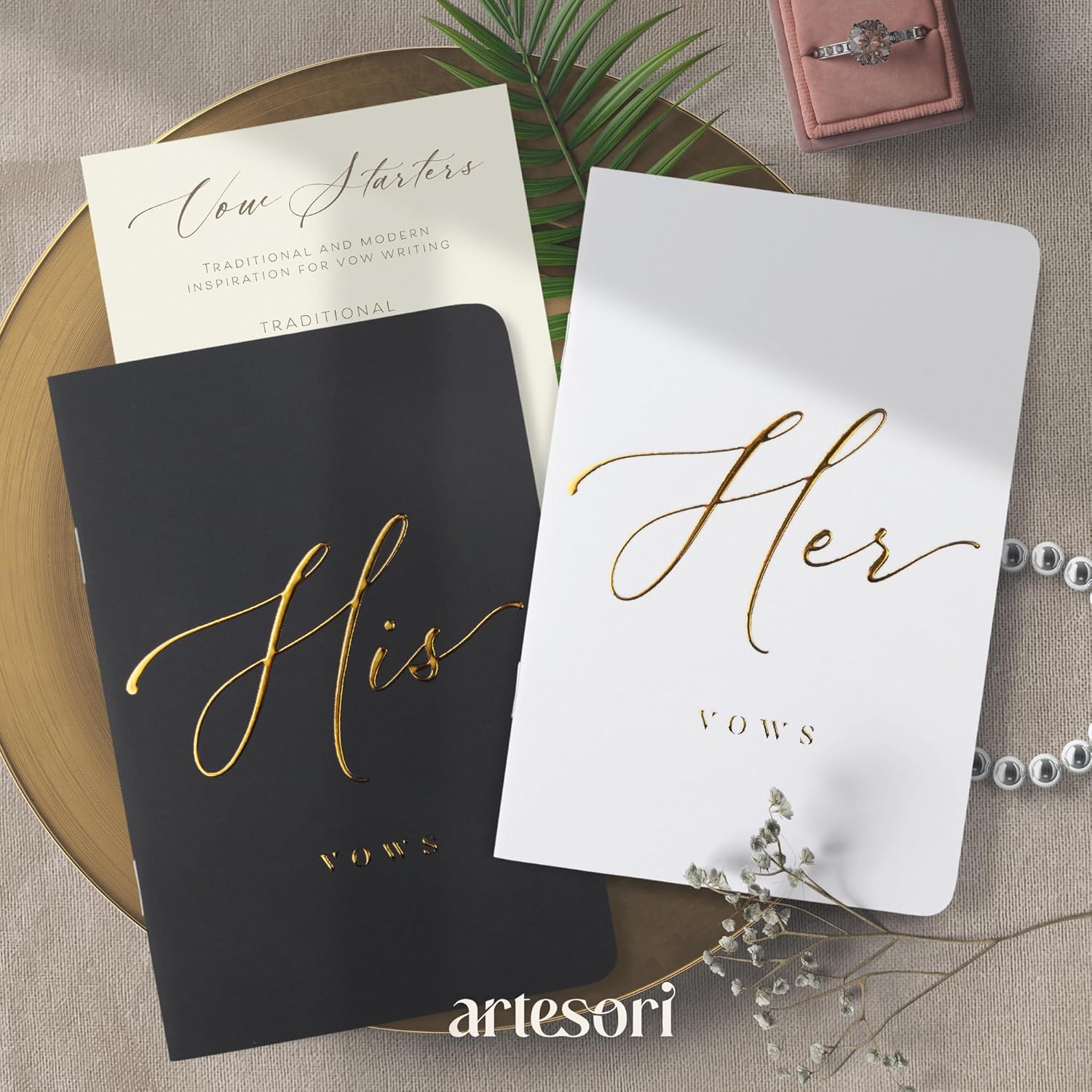ARTESORI Premium Wedding Vow Book His and Hers