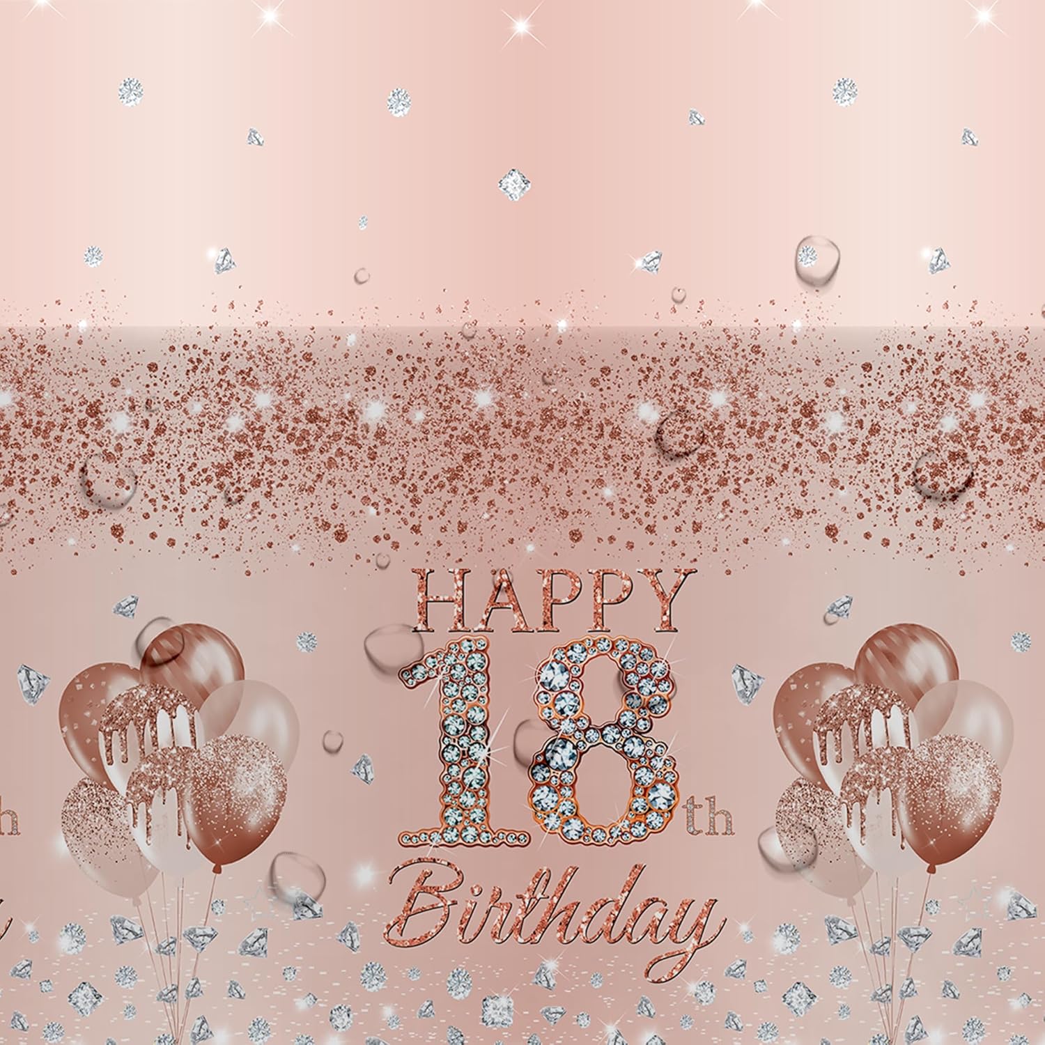 HIPVVILD 18th Birthday Tablecloth Set 3 Pack Rose Gold