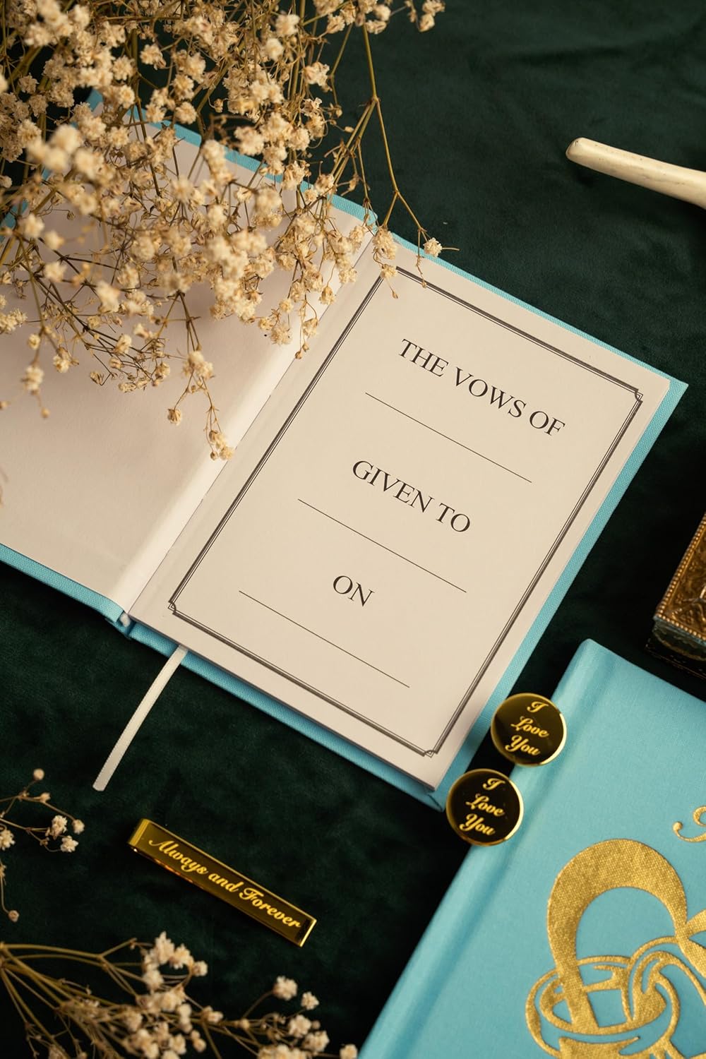 IMPRESS Vow Books His and Hers Wedding Linen Foil Stamped