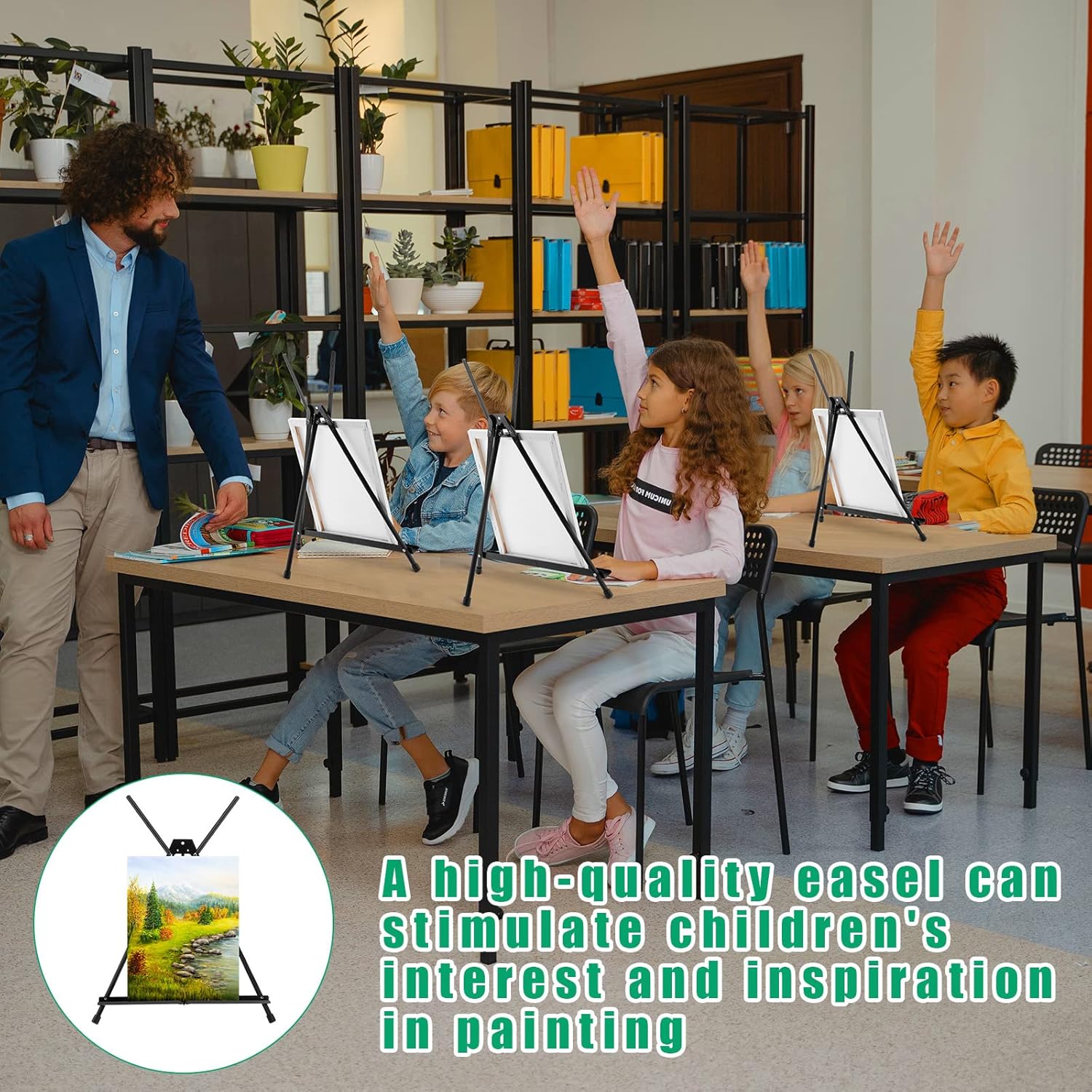 Xinnun 12 Pcs Adjustable Portable Tabletop Easel Display Stand Black