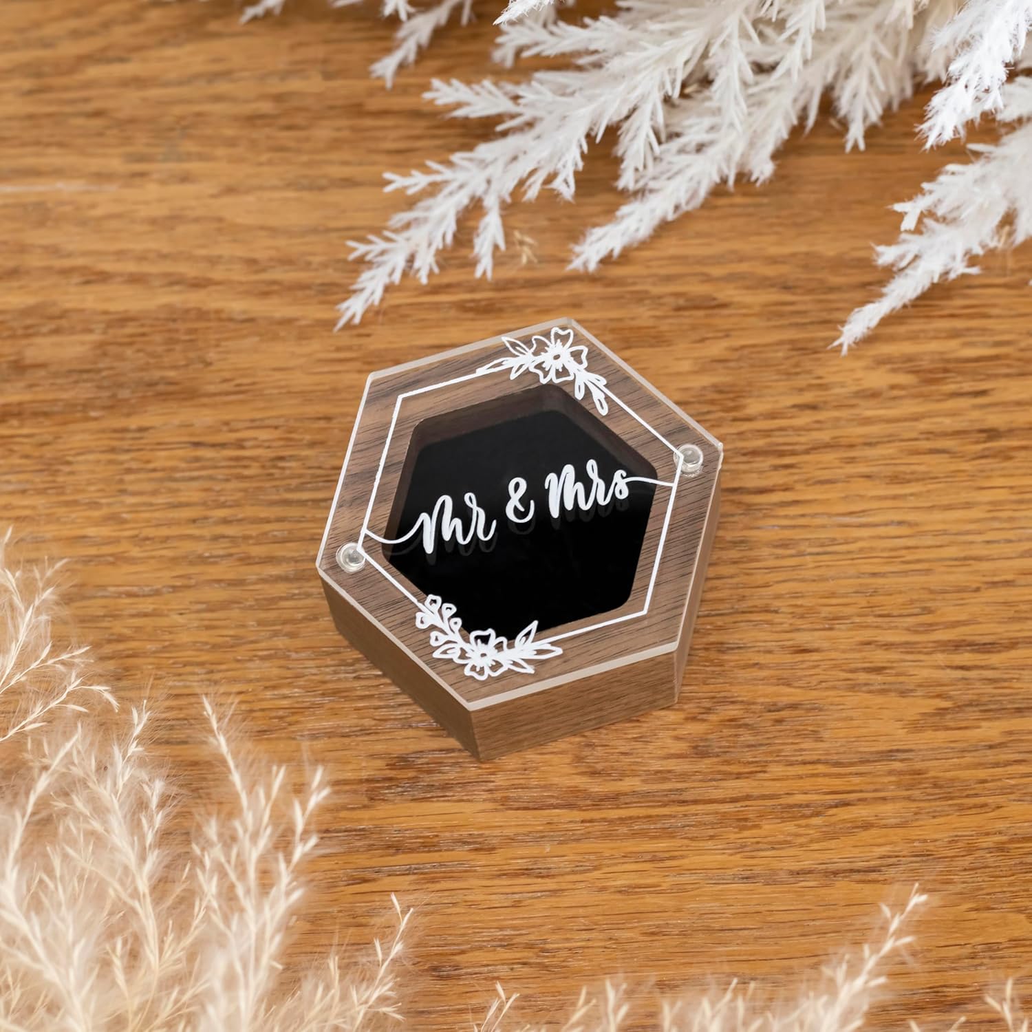 Rustic Wooden Ring Box for Wedding Day and Proposal