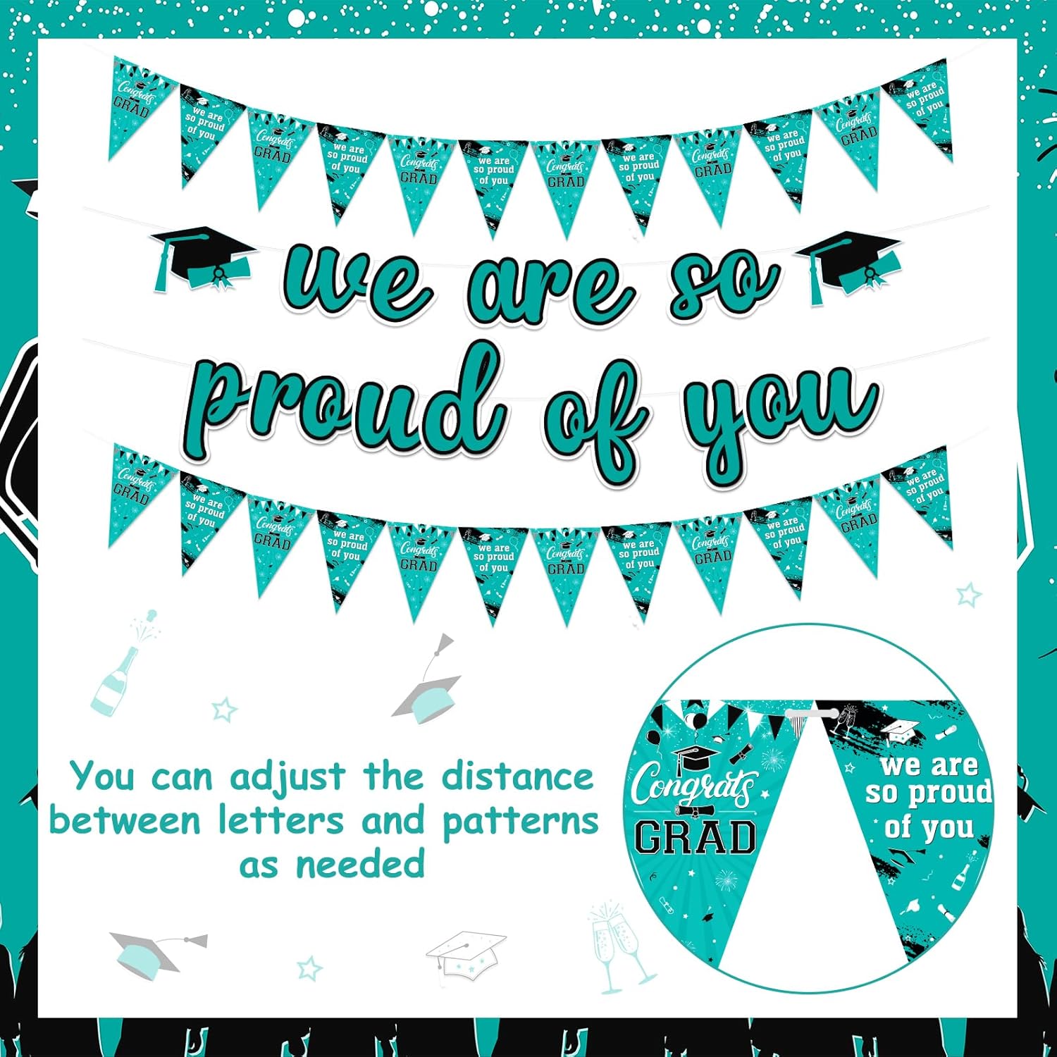 We Are So Proud of You Graduation Banner Decorations 2025