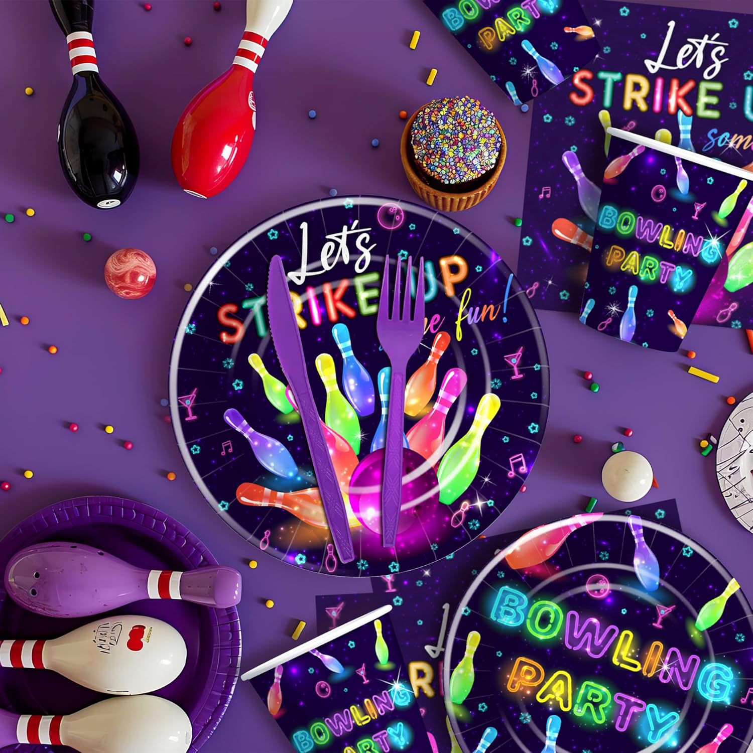 Bowling Party Decorations Set for 24 Guests