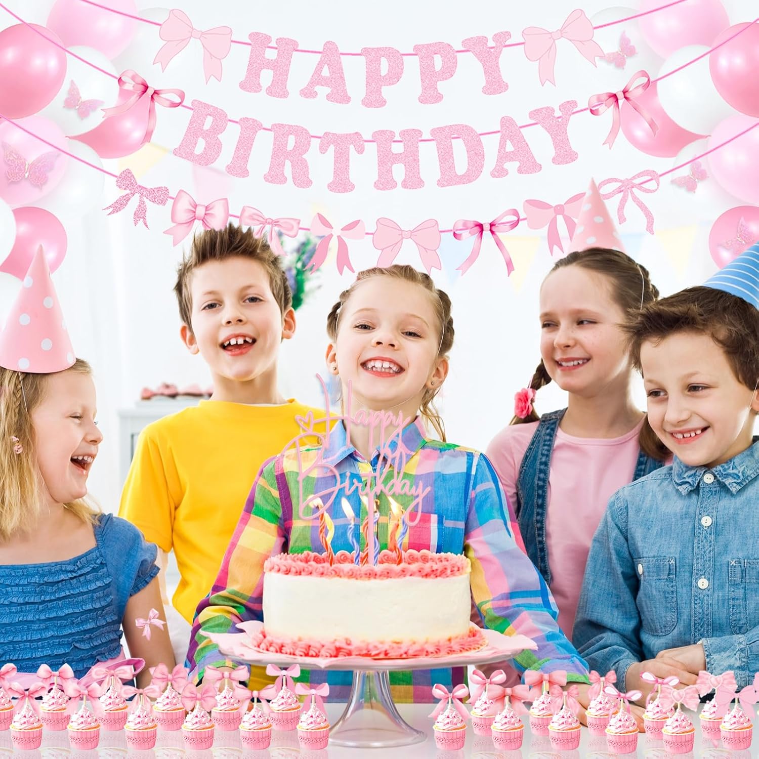 Pink Bow Coquette Birthday Decor Kit