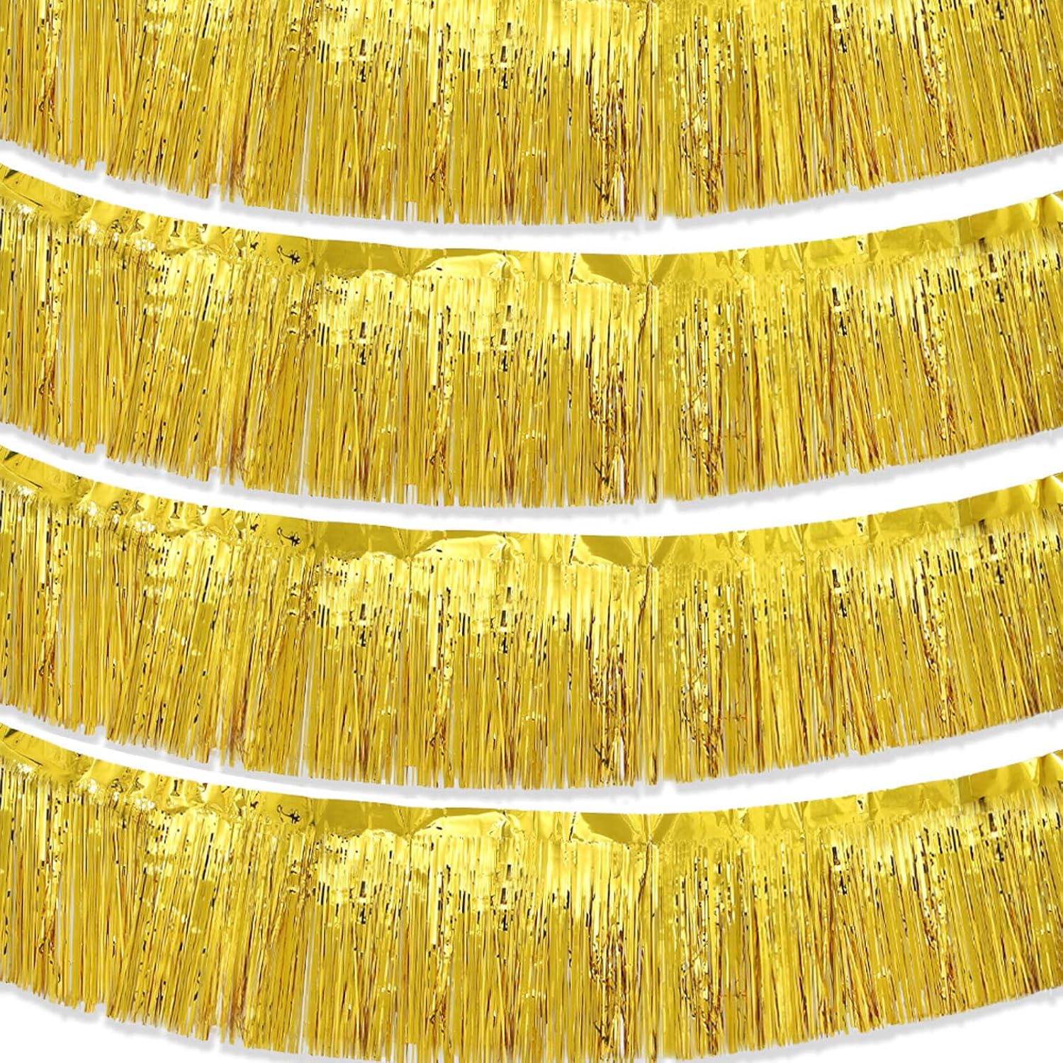 Gold Parade Float Fringe Tinsel Streamers Banners 4 Pack