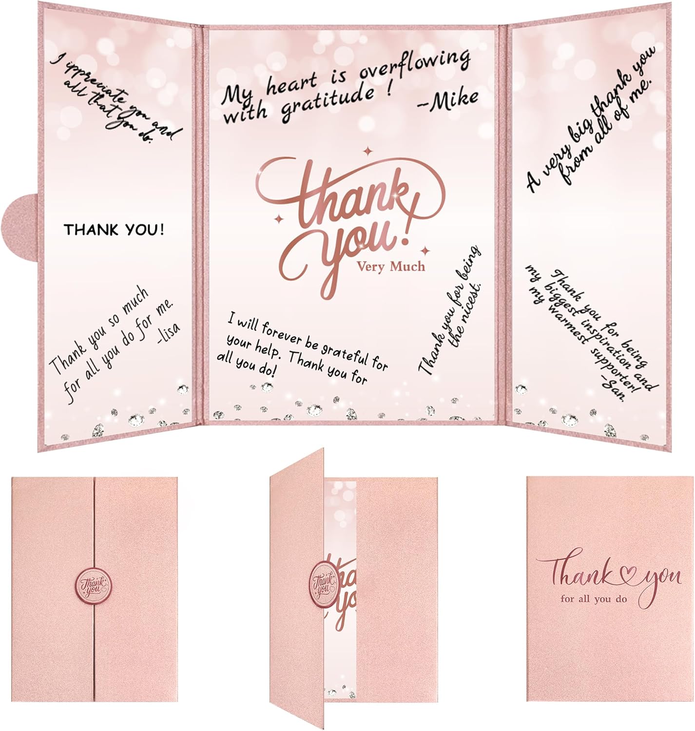 Vlipoeasn Thank You Signature Book Rose Gold Guestbook Alternative