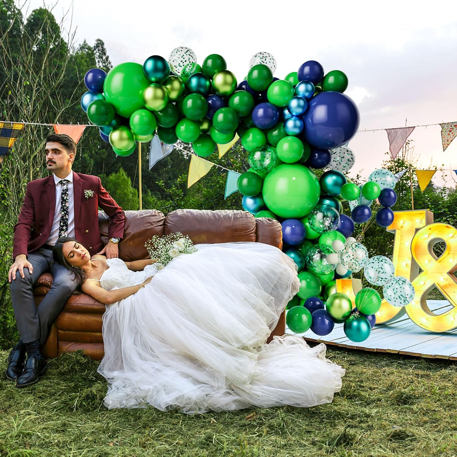 Blue Balloon Garland Kit for Weddings and Parties