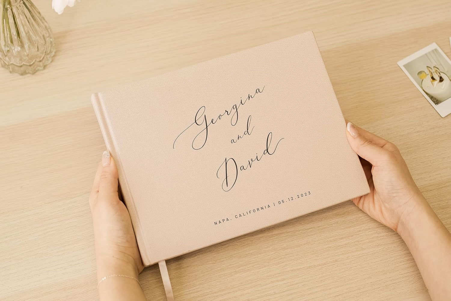 Personalized Linen Guest Book for Wedding Ceremony