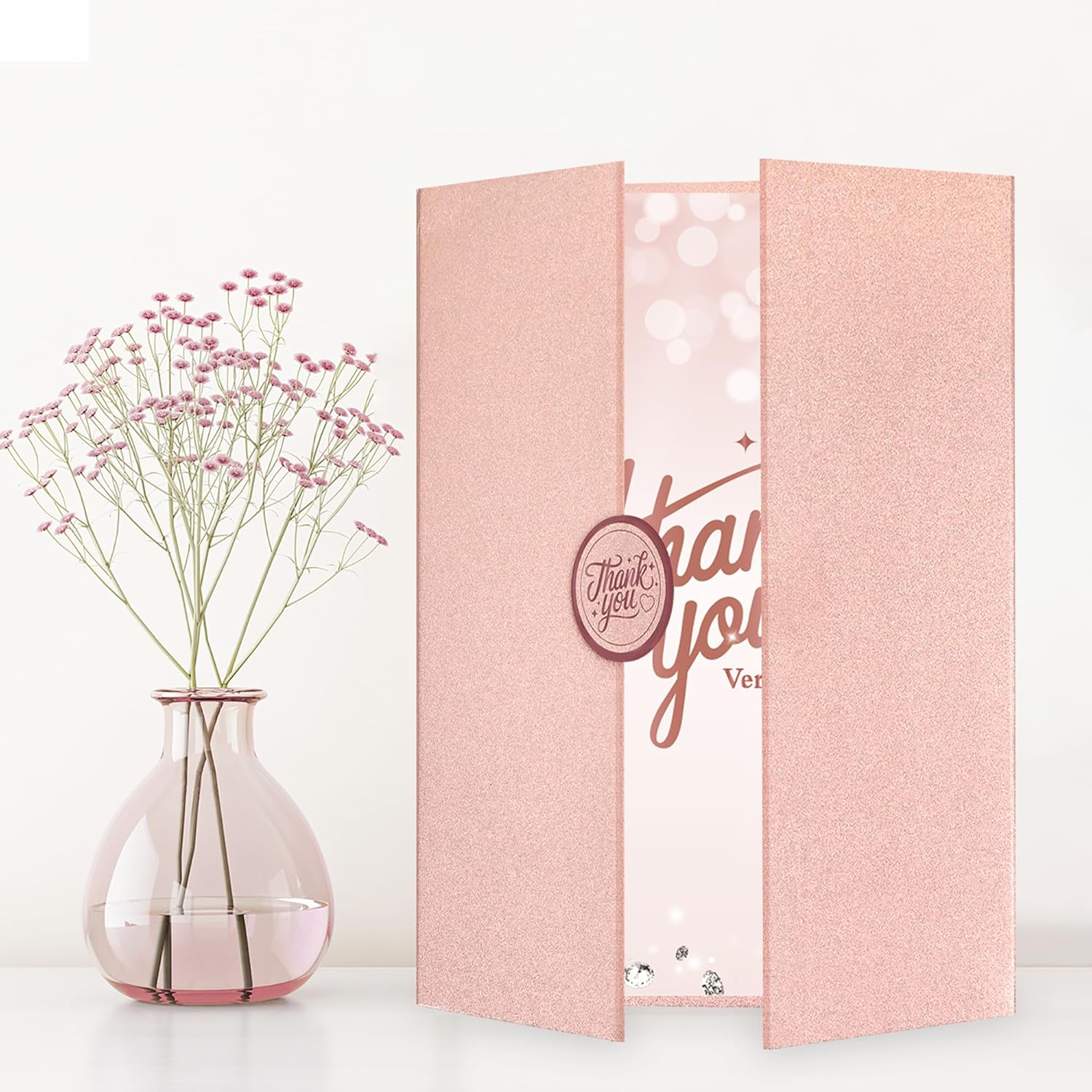 Vlipoeasn Thank You Signature Book Rose Gold Guestbook Alternative