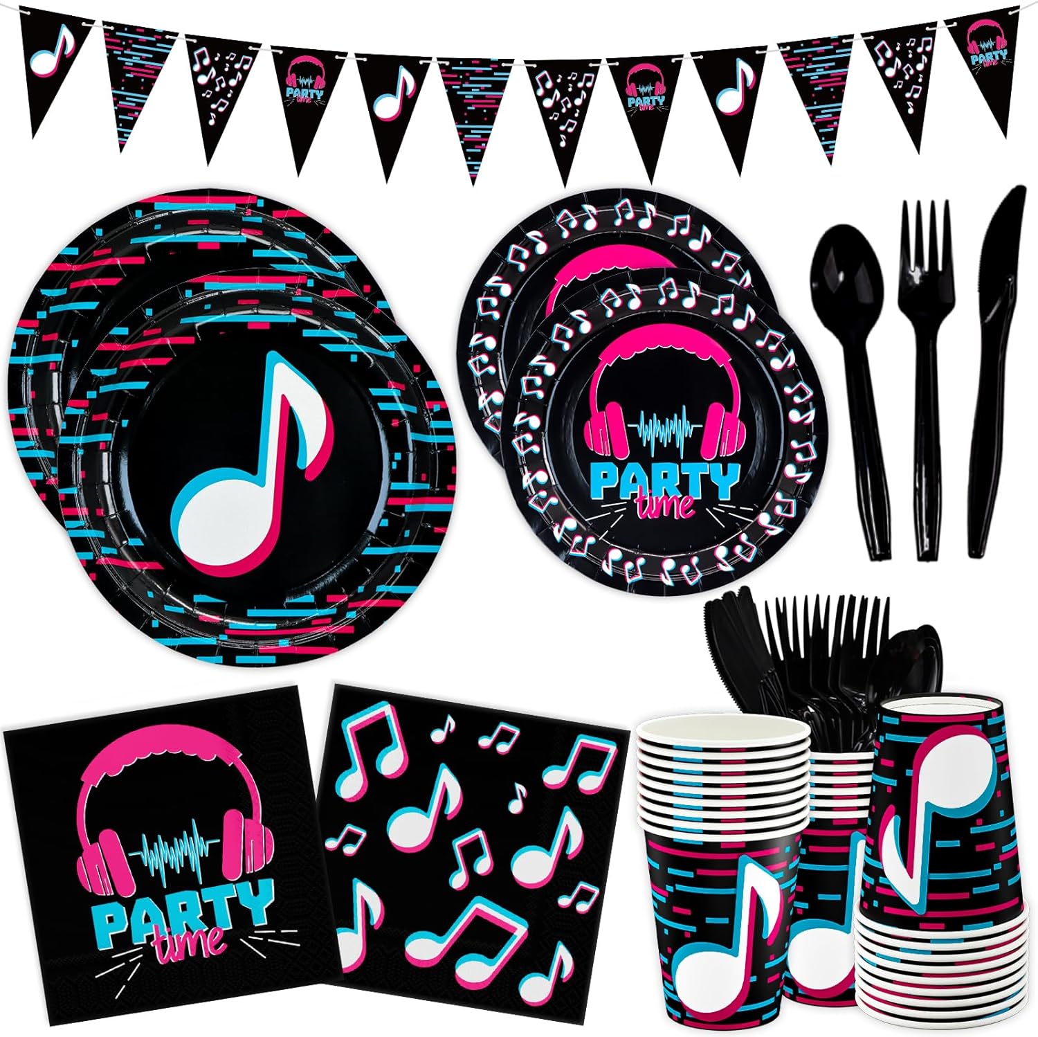 DYLIVeS 180 Pcs Music Party Decorations for Girls