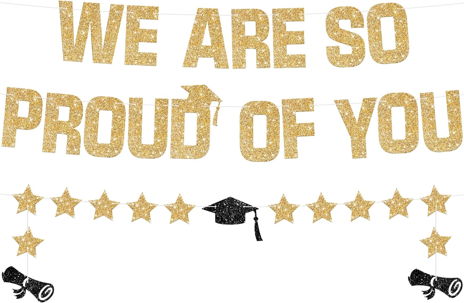 KatchOn Glitter Gold We Are So Proud of You Banner 10 Feet