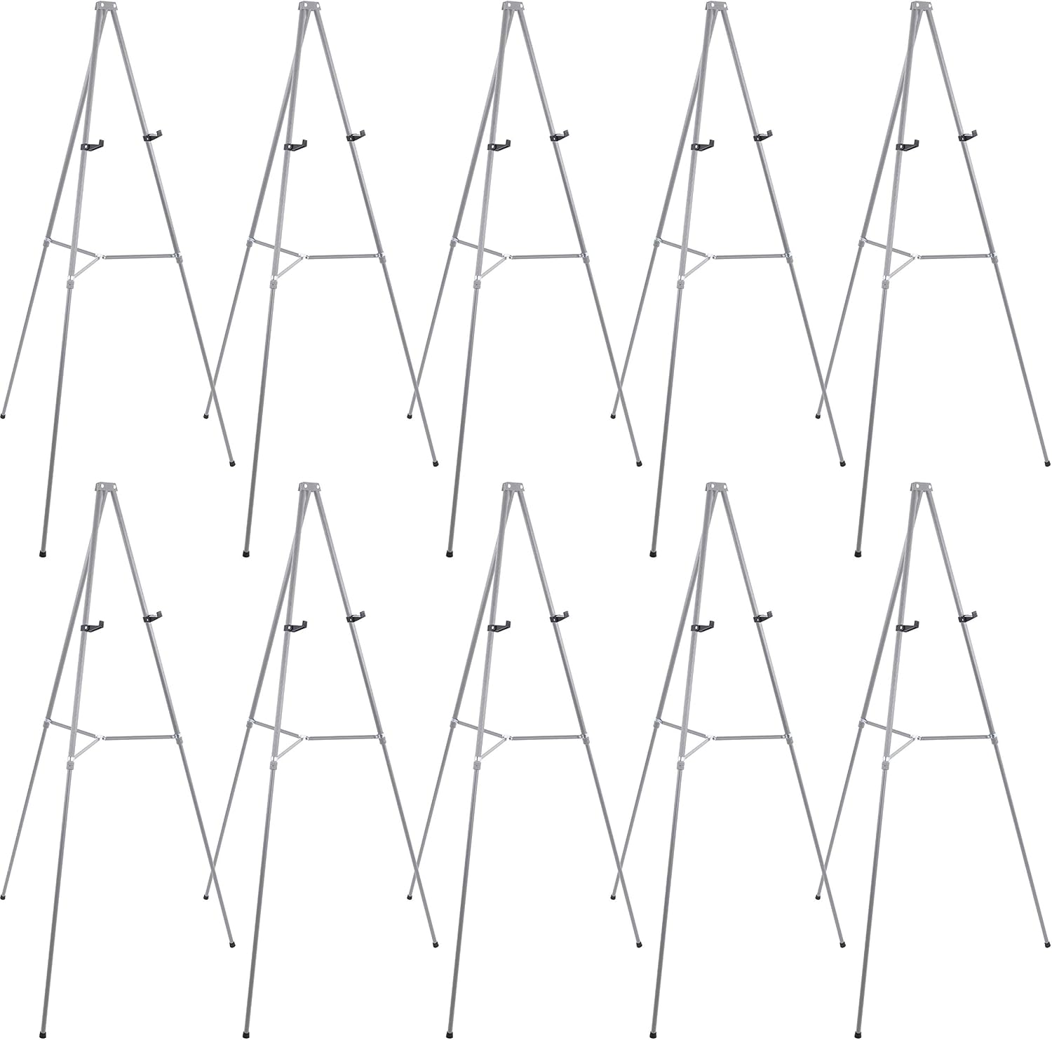 US Art Supply 66 Adjustable High Gallery Silver Metal Easel 10 Pack