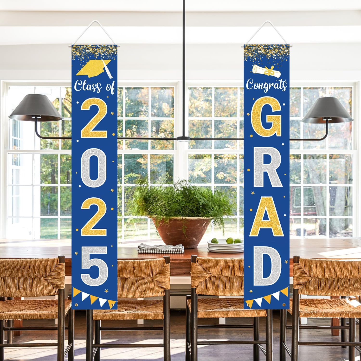 Class of 2025 Graduation Banner Blue Welcome Sign