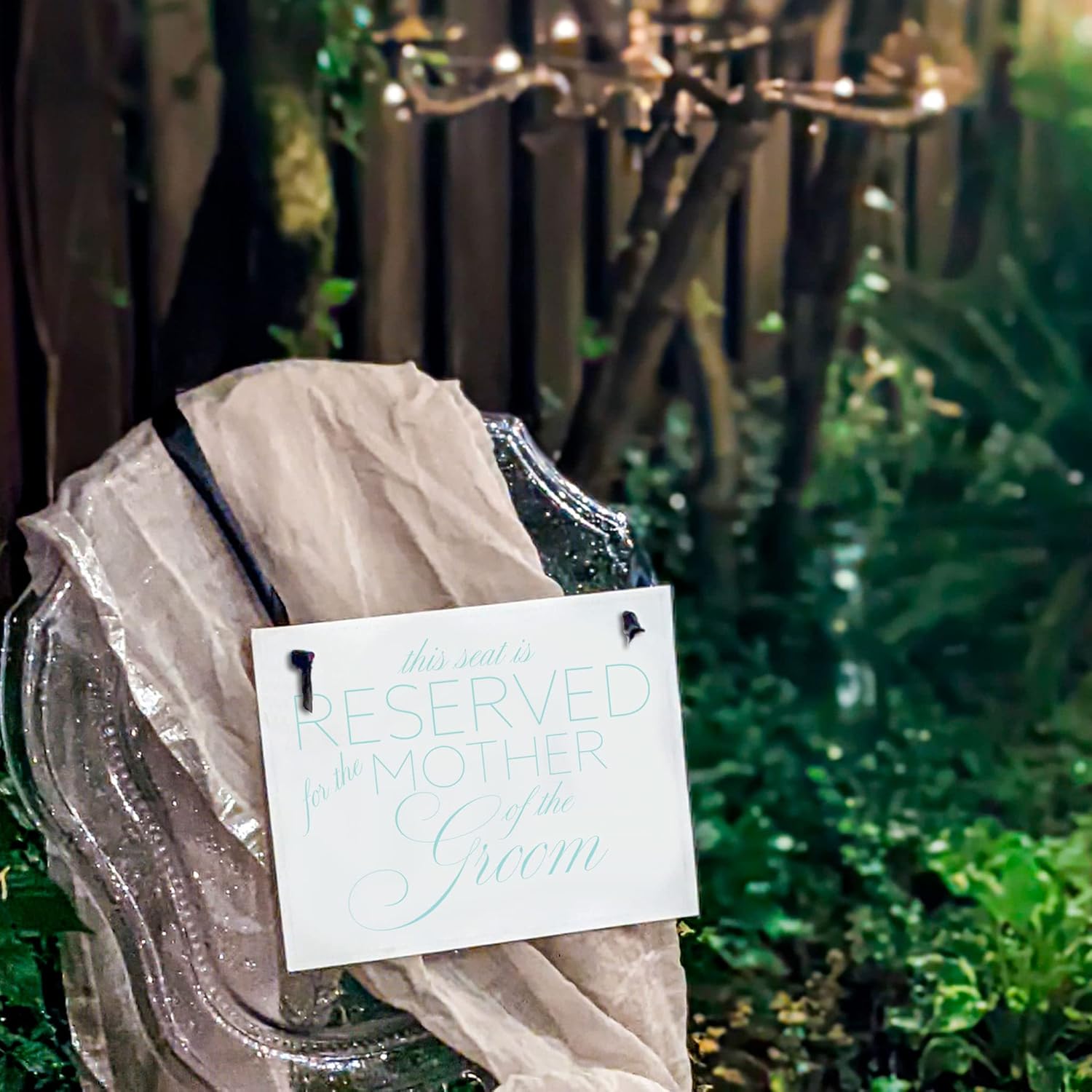 Mother of the Groom Wedding Chair Sign in Linen Cardstock