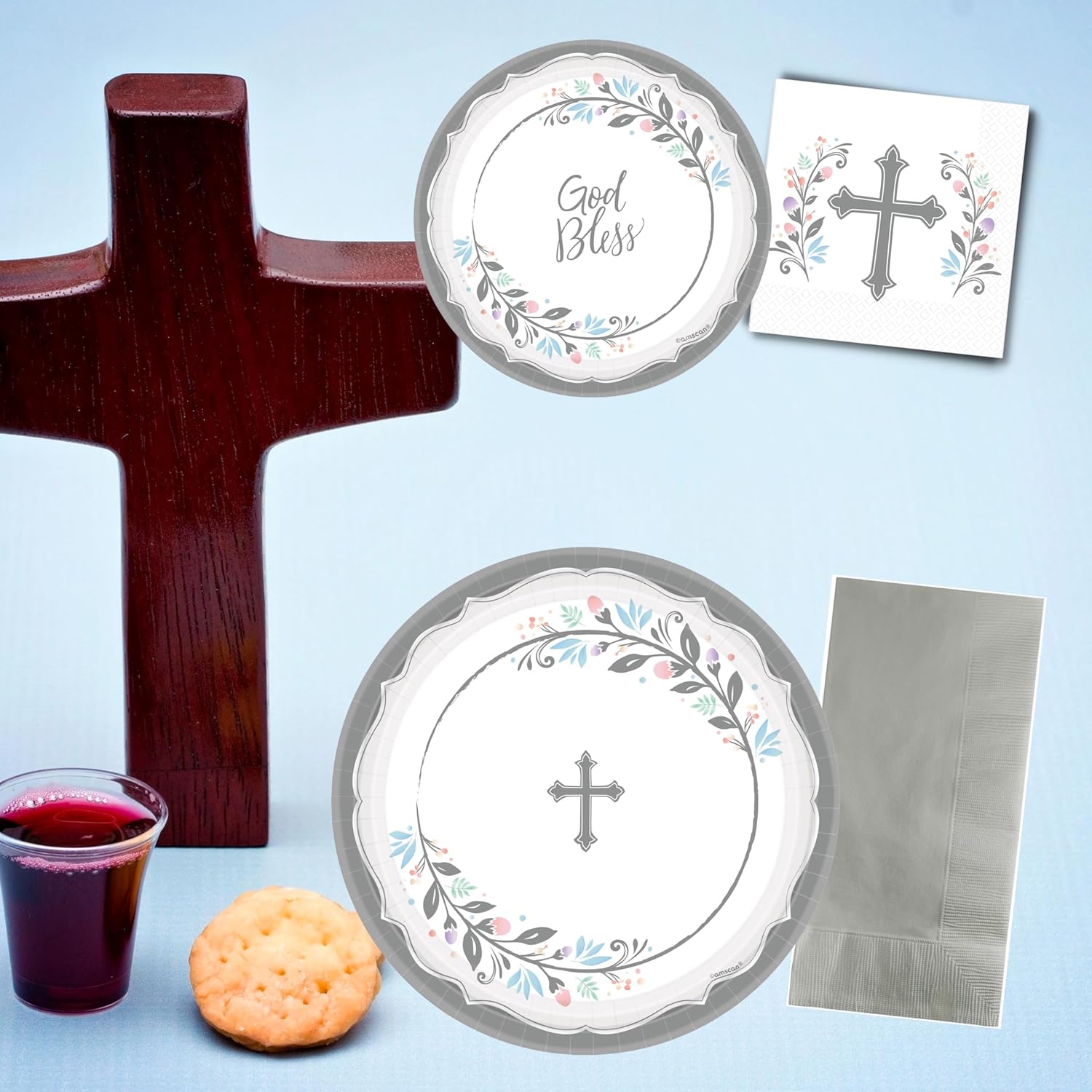 Religious Party Plates Napkins Set for 36 Guests