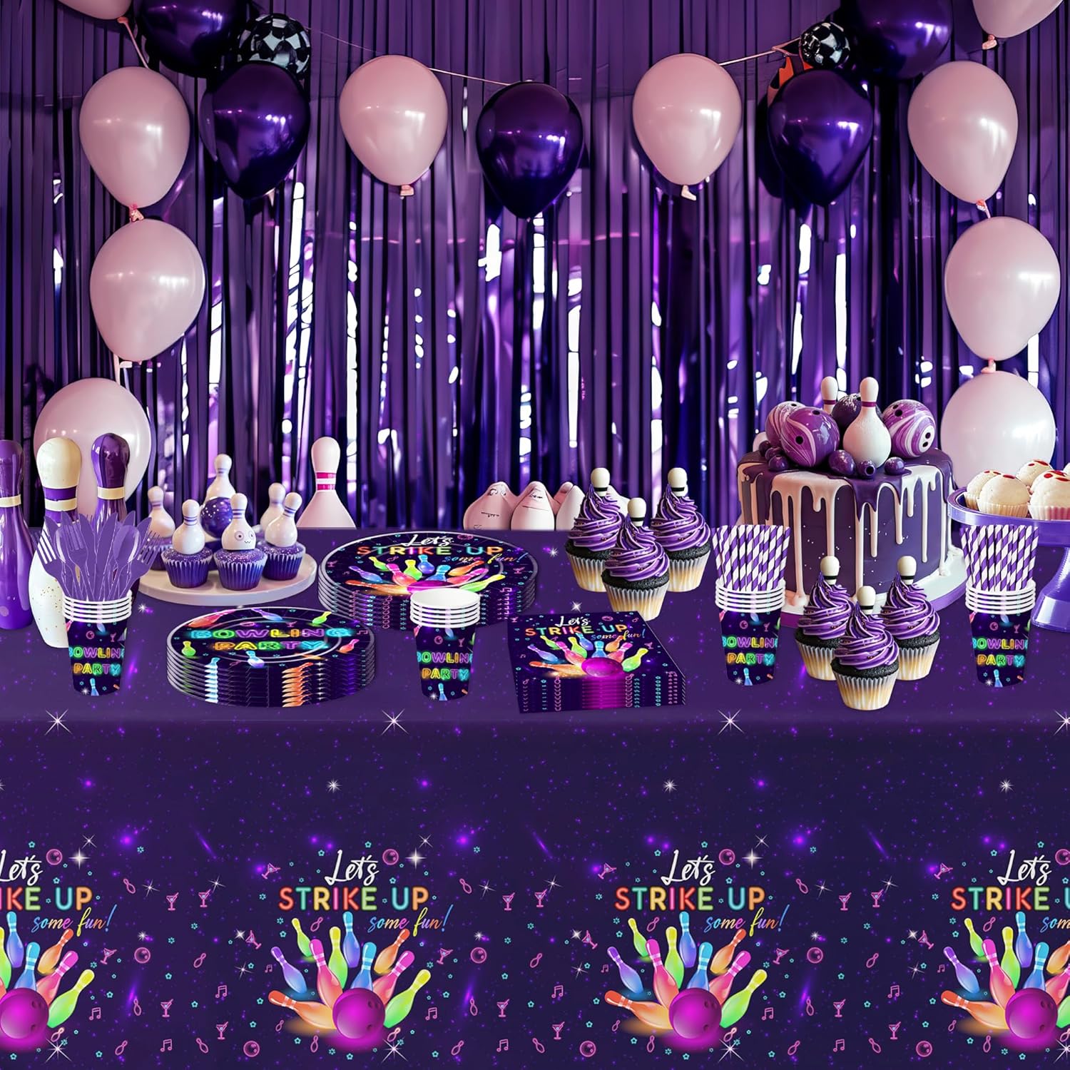 Bowling Party Decorations Set for 24 Guests