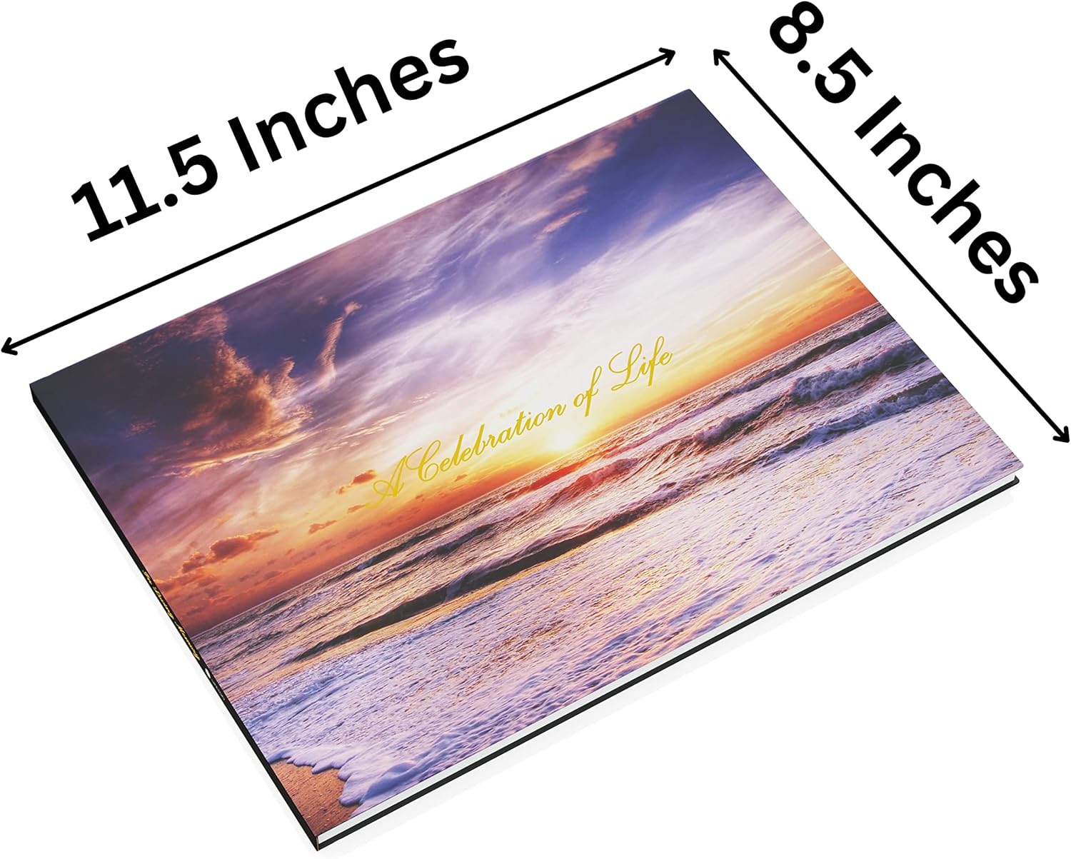 LIFETOO Ocean Sunset Funeral Guest Book with Pen