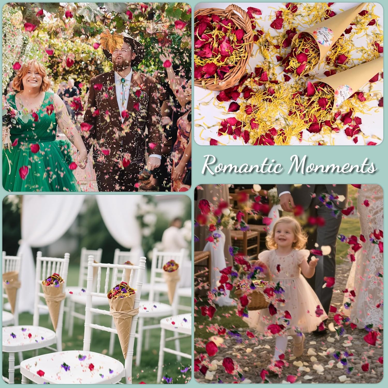 Koceko 40 Cup Biodegradable Flower Petal Wedding Confetti Set