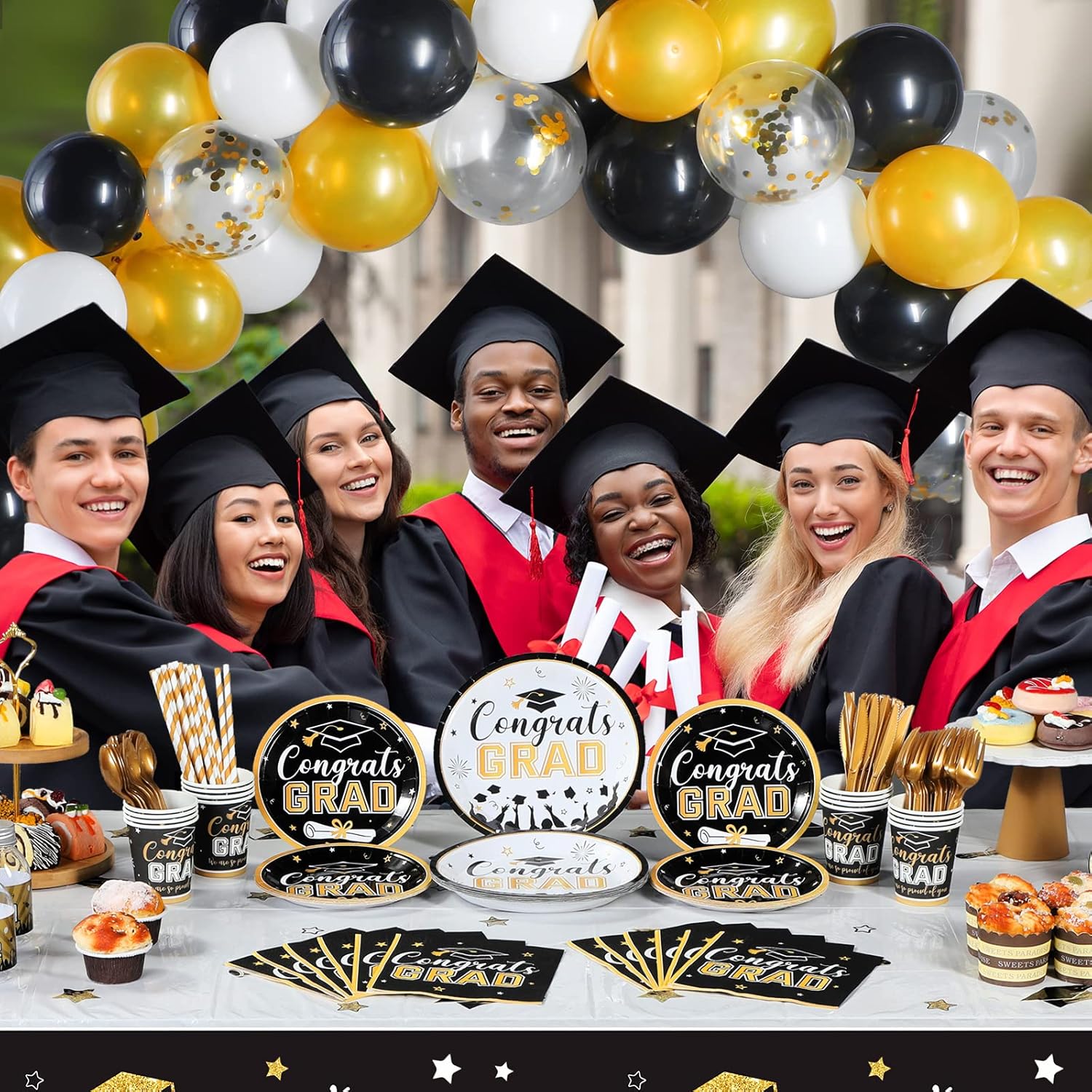 Tatuo 277 Pcs Graduation Party Supplies Kit 2025