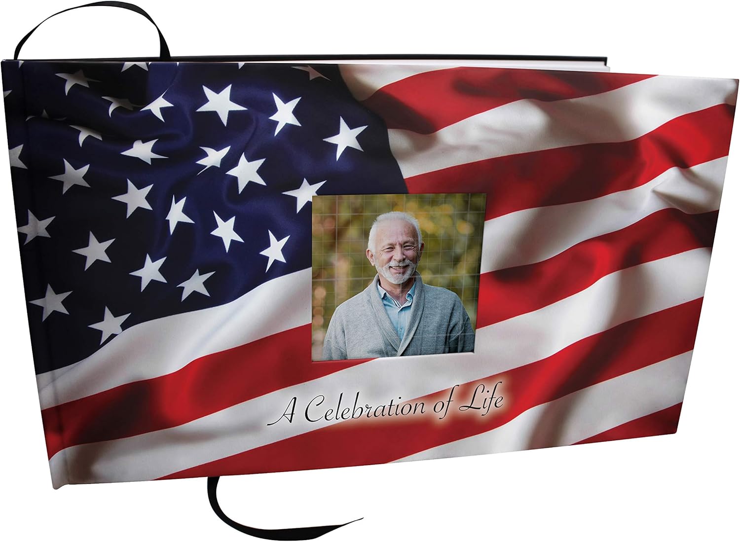 Commemorative Cremation Urns with American Flag Photo Guest Book