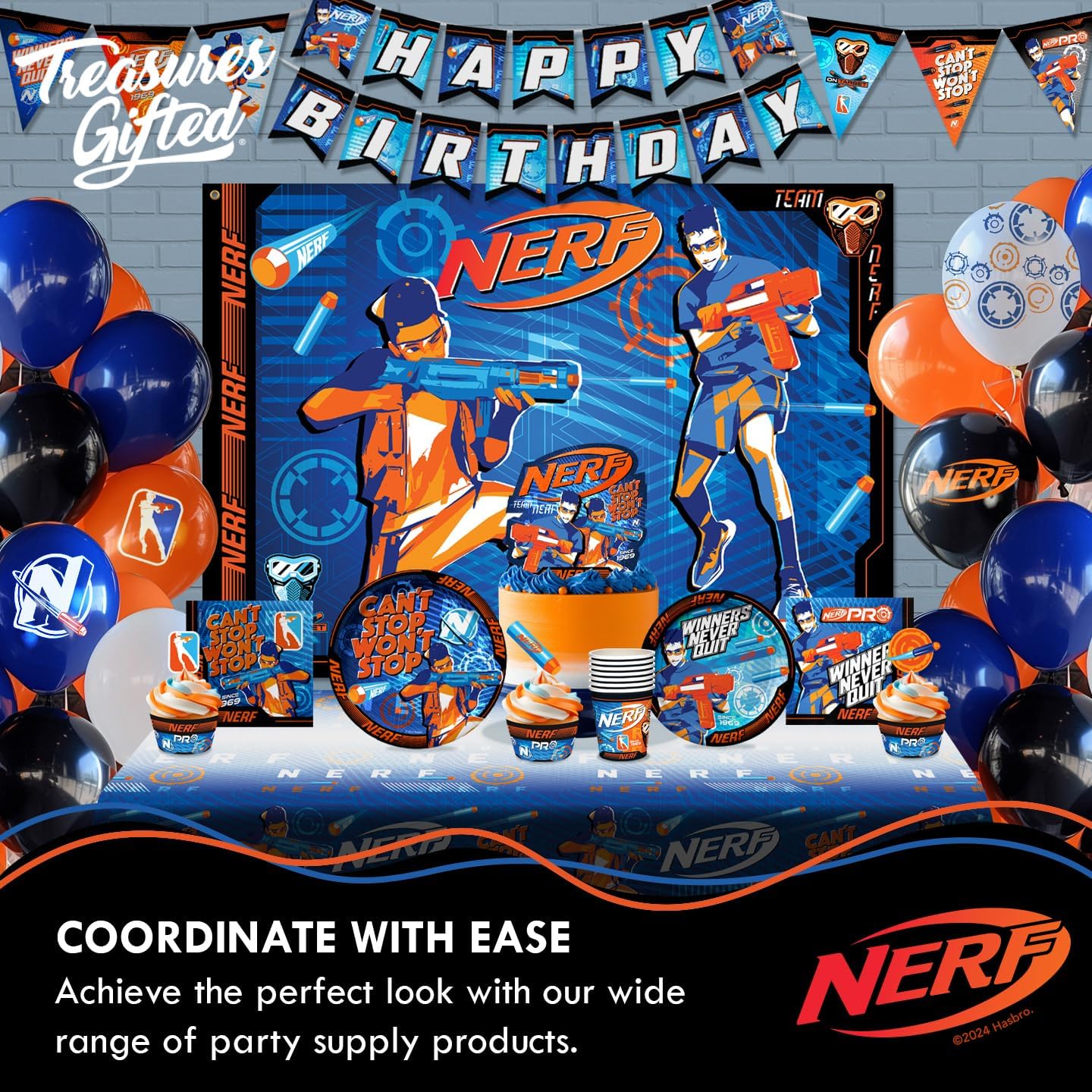 Treasures Gifted Nerf Party Supplies for 16 Guests