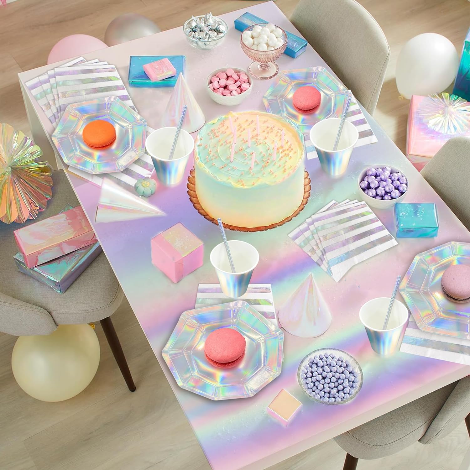 Iridescent Party Supplies Set for 12 Guests